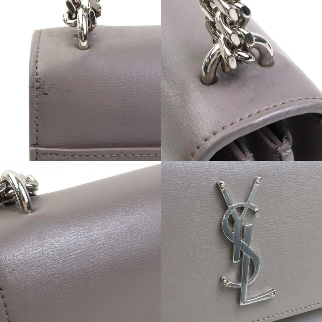 SLT Laurent shoulder bag leather metal grey silver women's e60593a