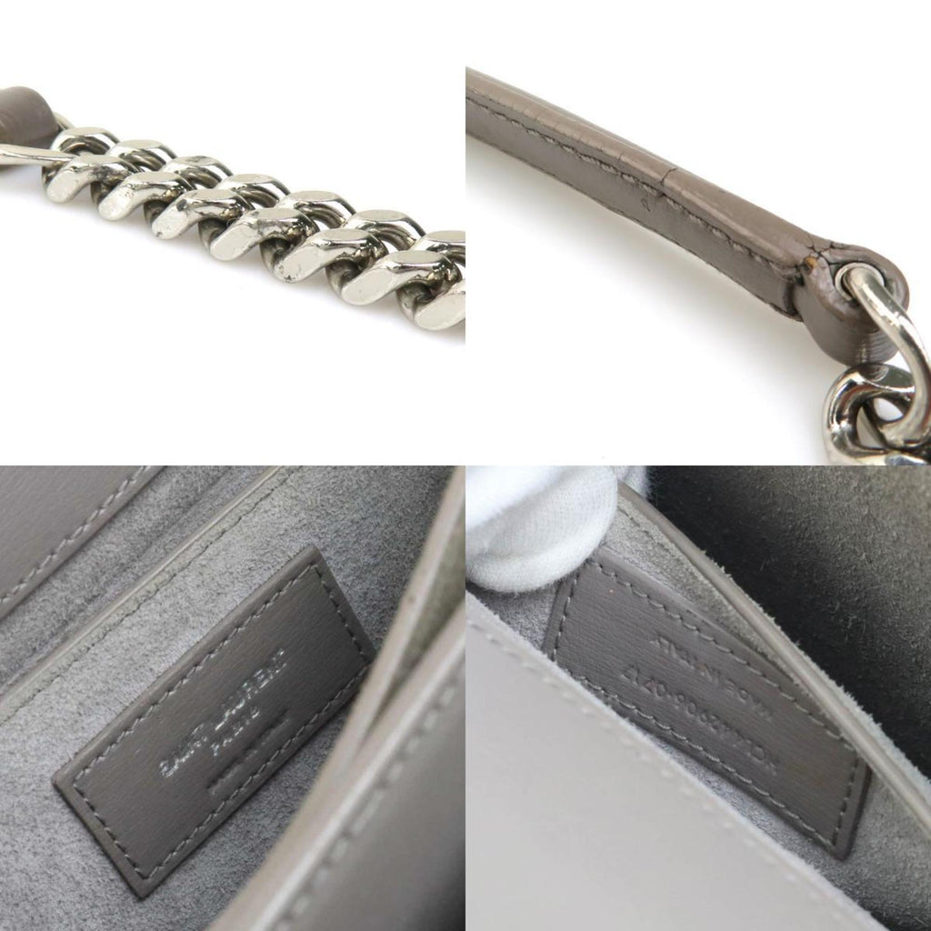 SLT Laurent shoulder bag leather metal grey silver women's e60593a