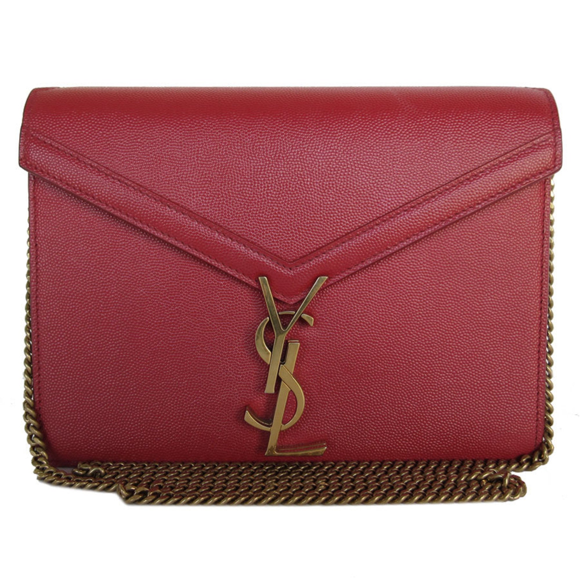 SLT Laurent shoulder bag leather metal red gold women's s0559a