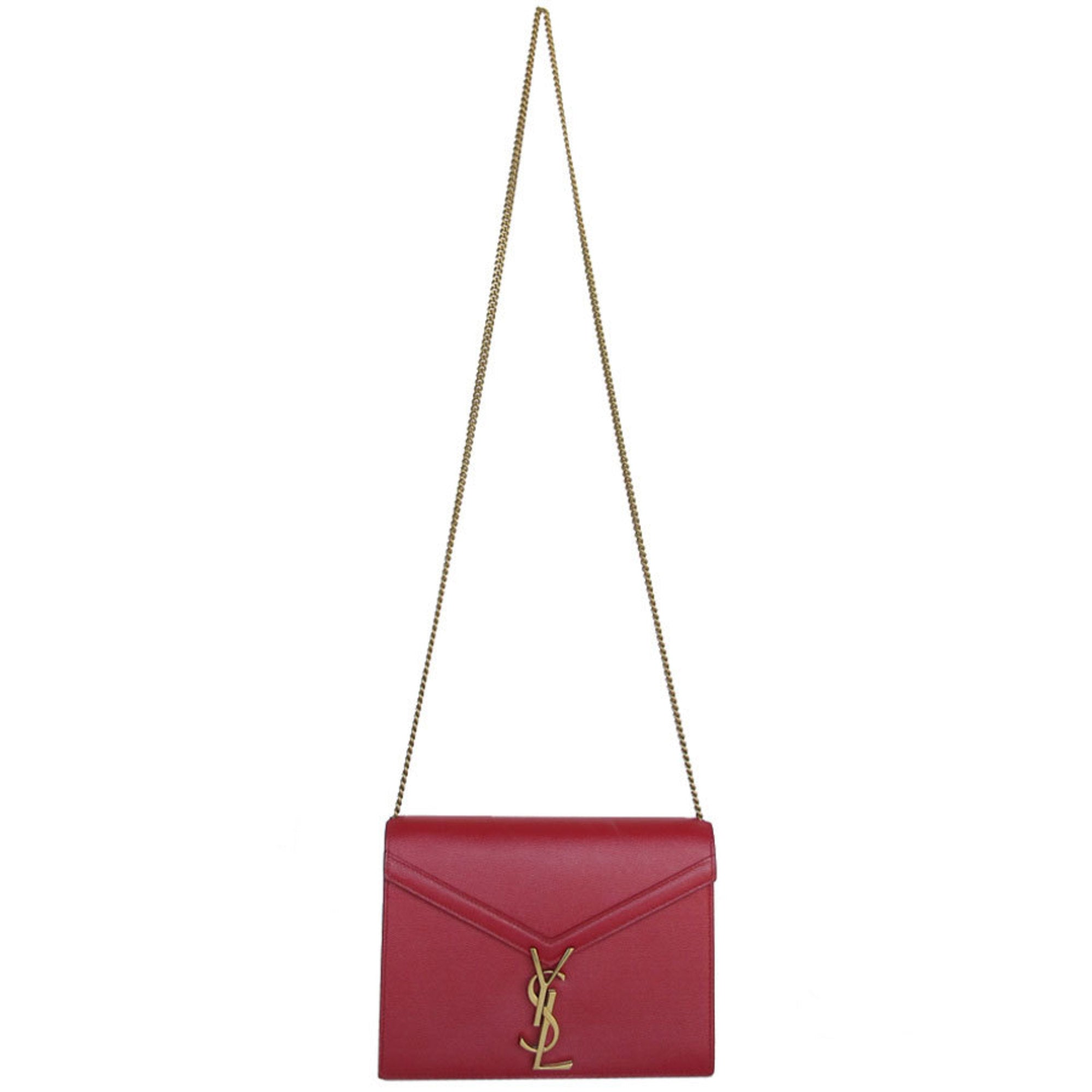 SLT Laurent shoulder bag leather metal red gold women's s0559a