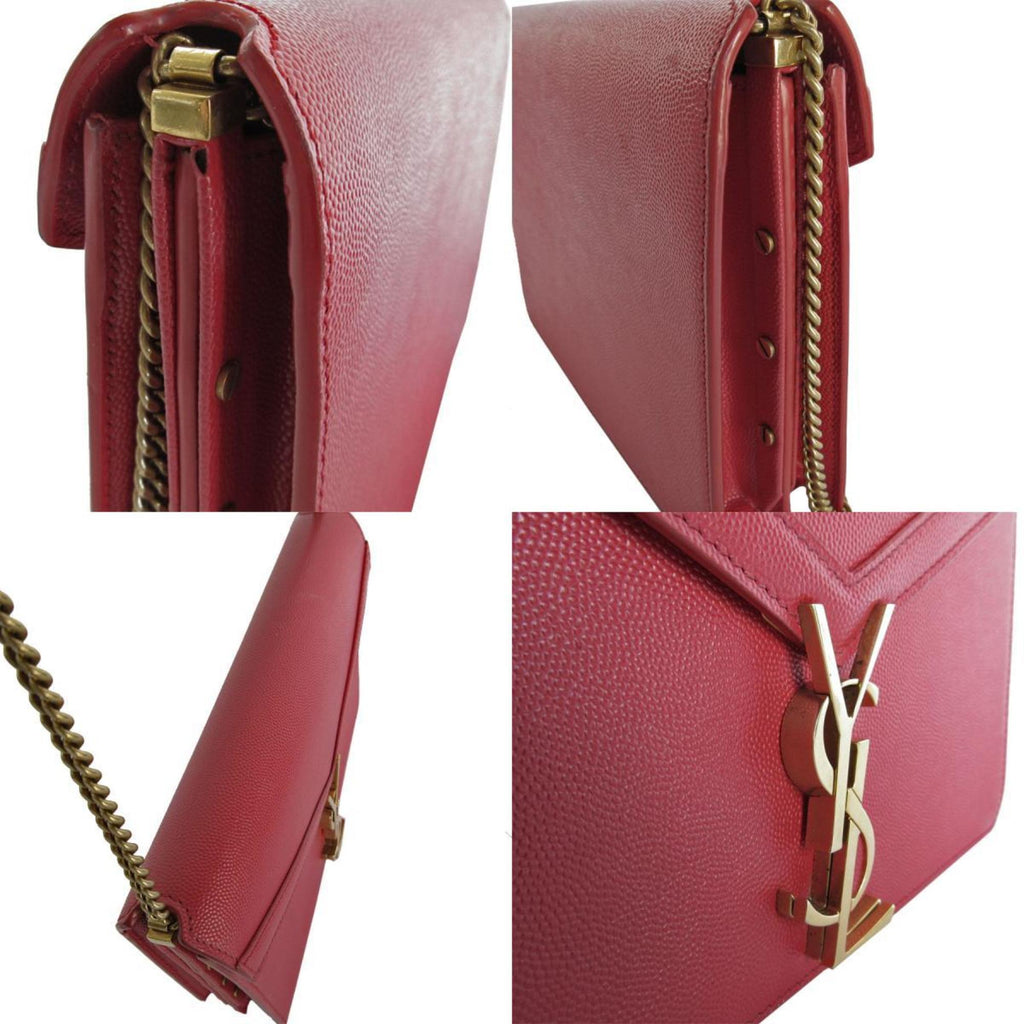 SLT Laurent shoulder bag leather metal red gold women's s0559a