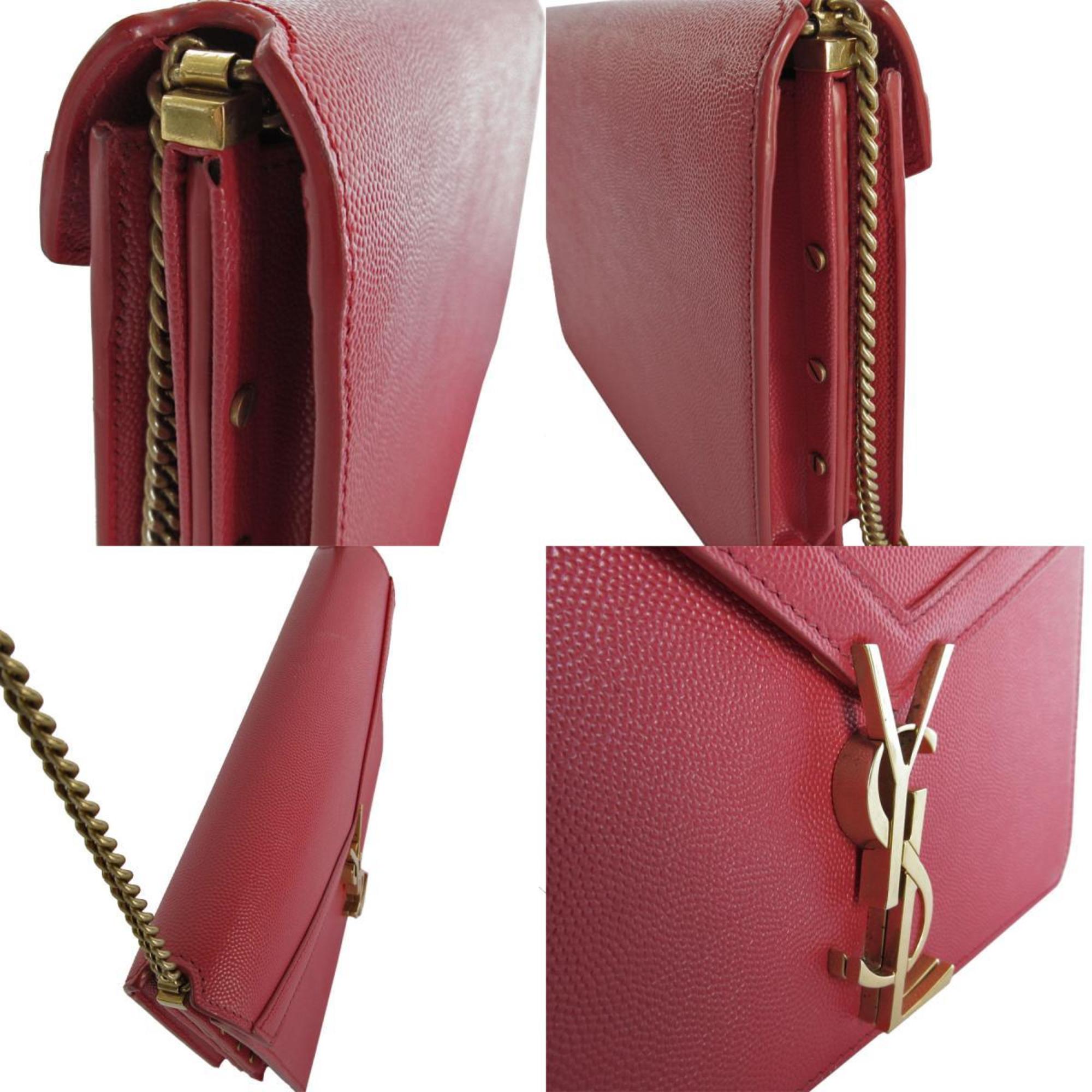 SLT Laurent shoulder bag leather metal red gold women's s0559a
