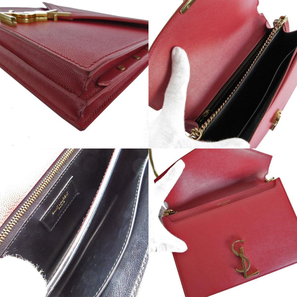 SLT Laurent shoulder bag leather metal red gold women's s0559a