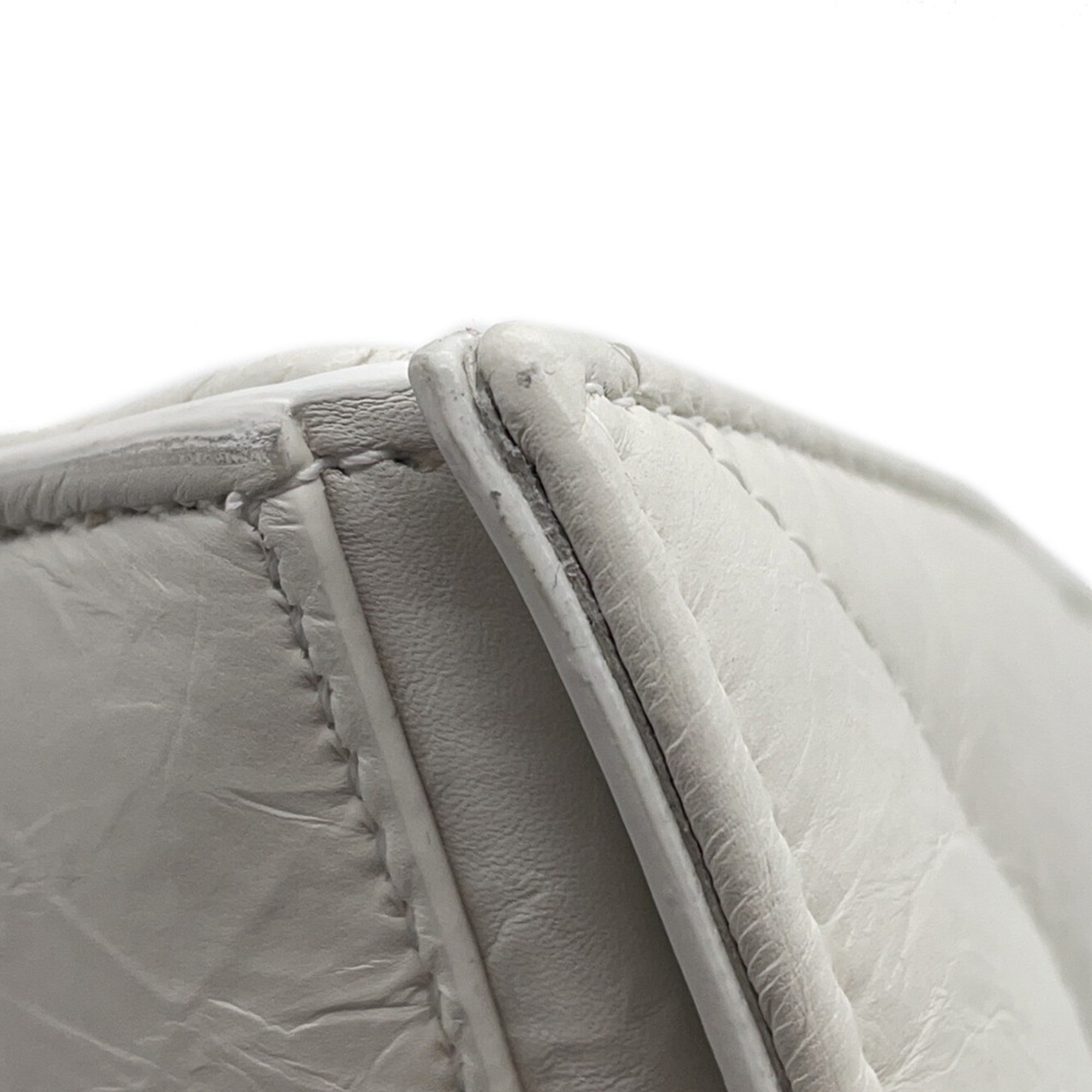 BLCG Crush Small Chain Shoulder Bag in White Leather (716351)