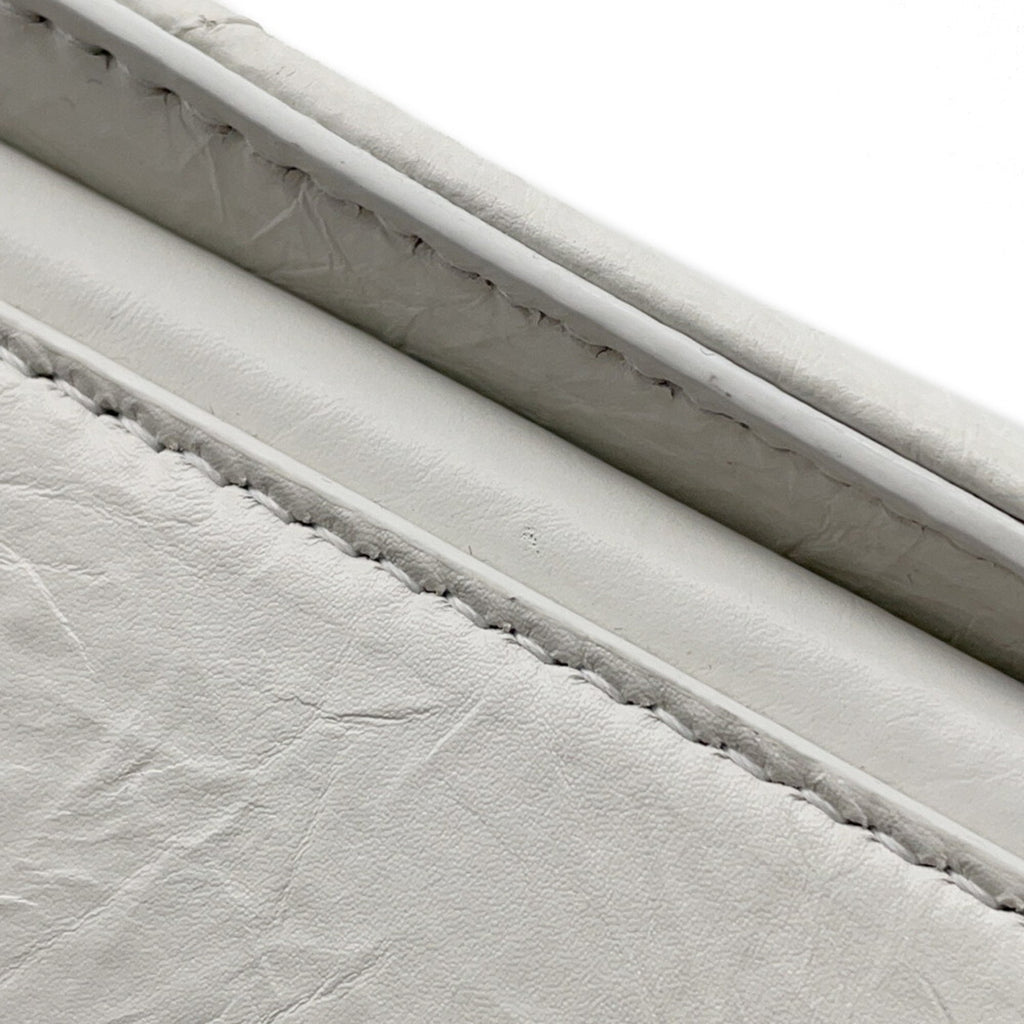 BLCG Crush Small Chain Shoulder Bag in White Leather (716351)