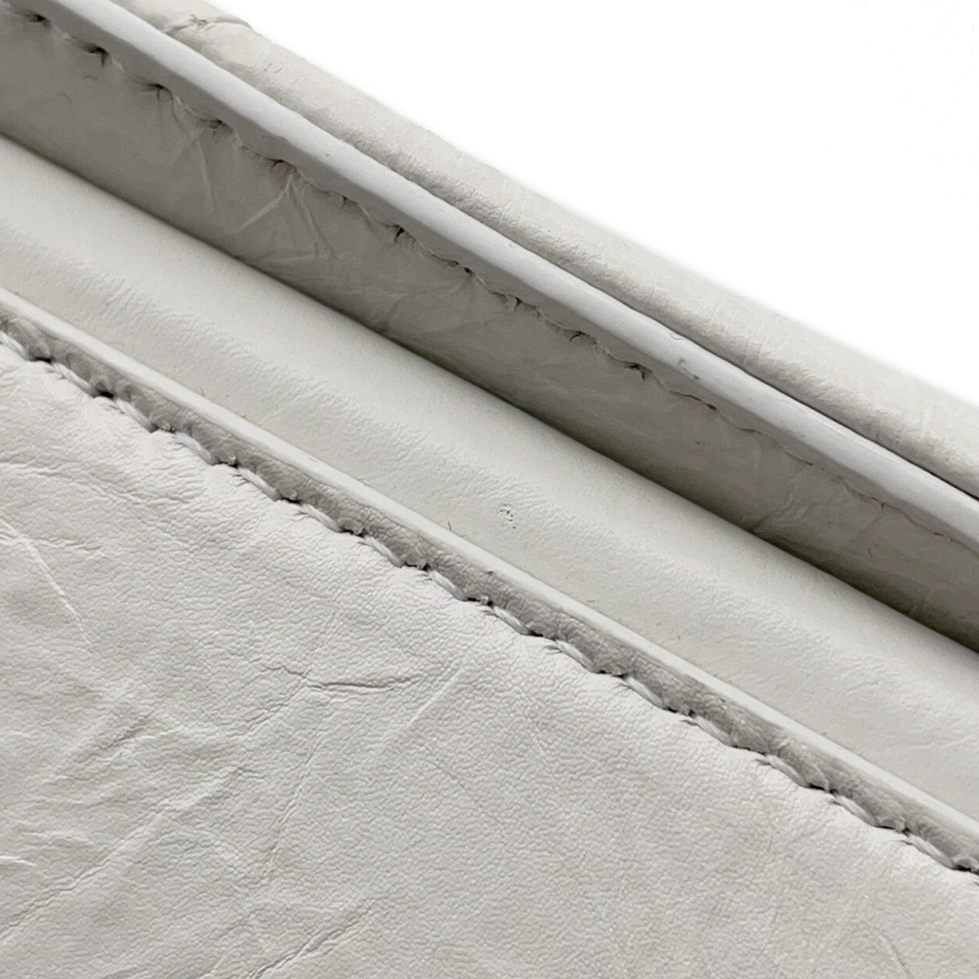 BLCG Crush Small Chain Shoulder Bag in White Leather (716351)