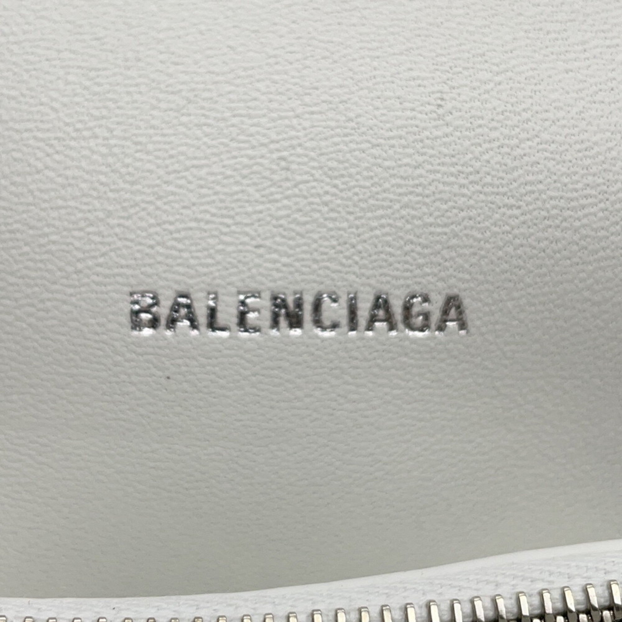 BLCG Crush Small Chain Shoulder Bag in White Leather (716351)