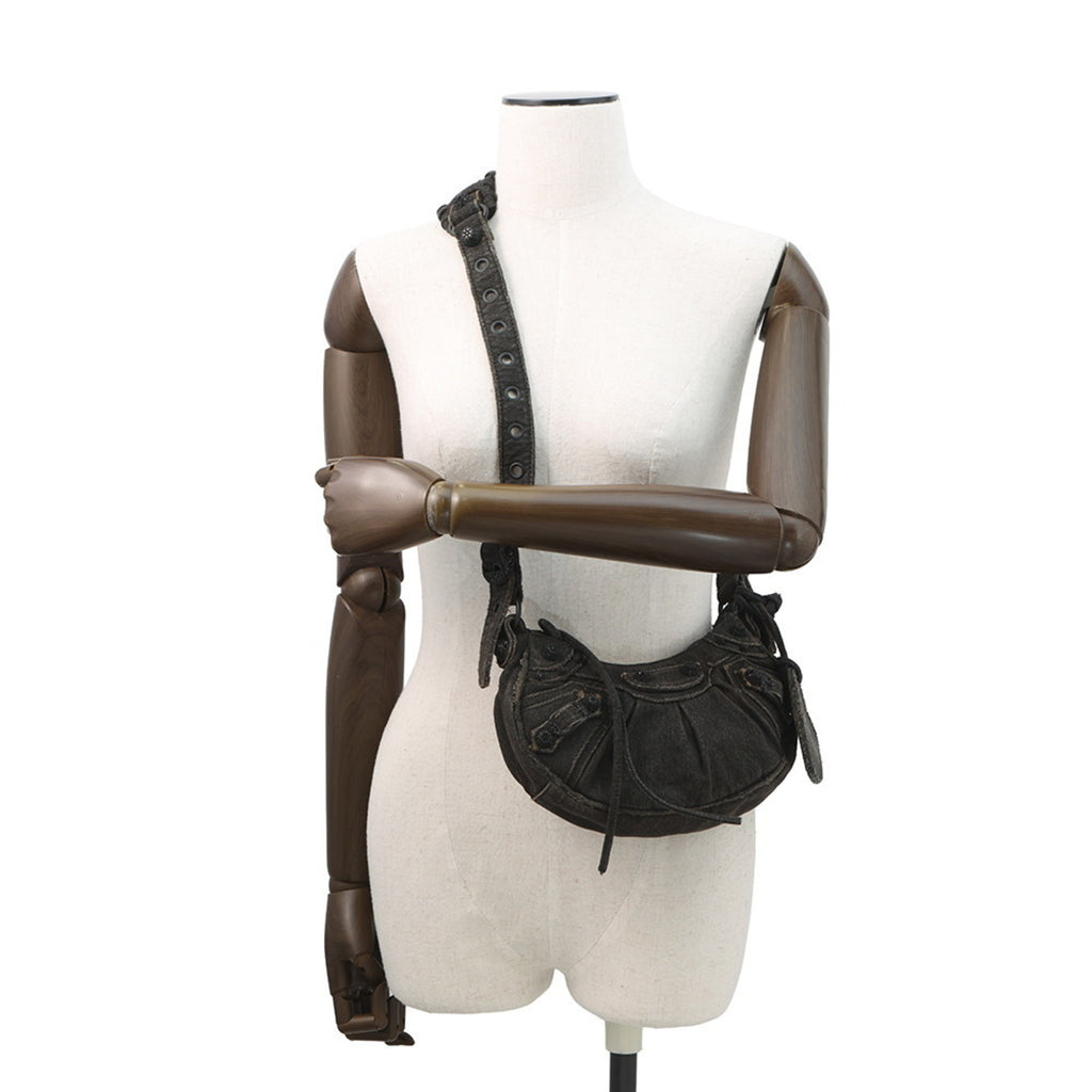 BLCG Le Cagoule XS Denim Shoulder Bag 671309 BALENCIAGA