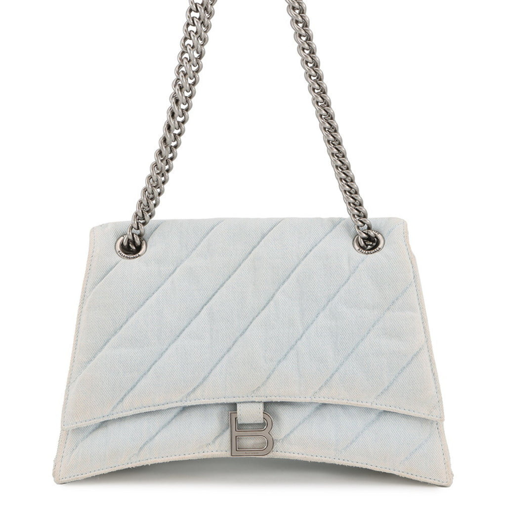 BLCG Chain Shoulder Bag in Crushed Medium Denim 716393 BALENCIAGA 2-way