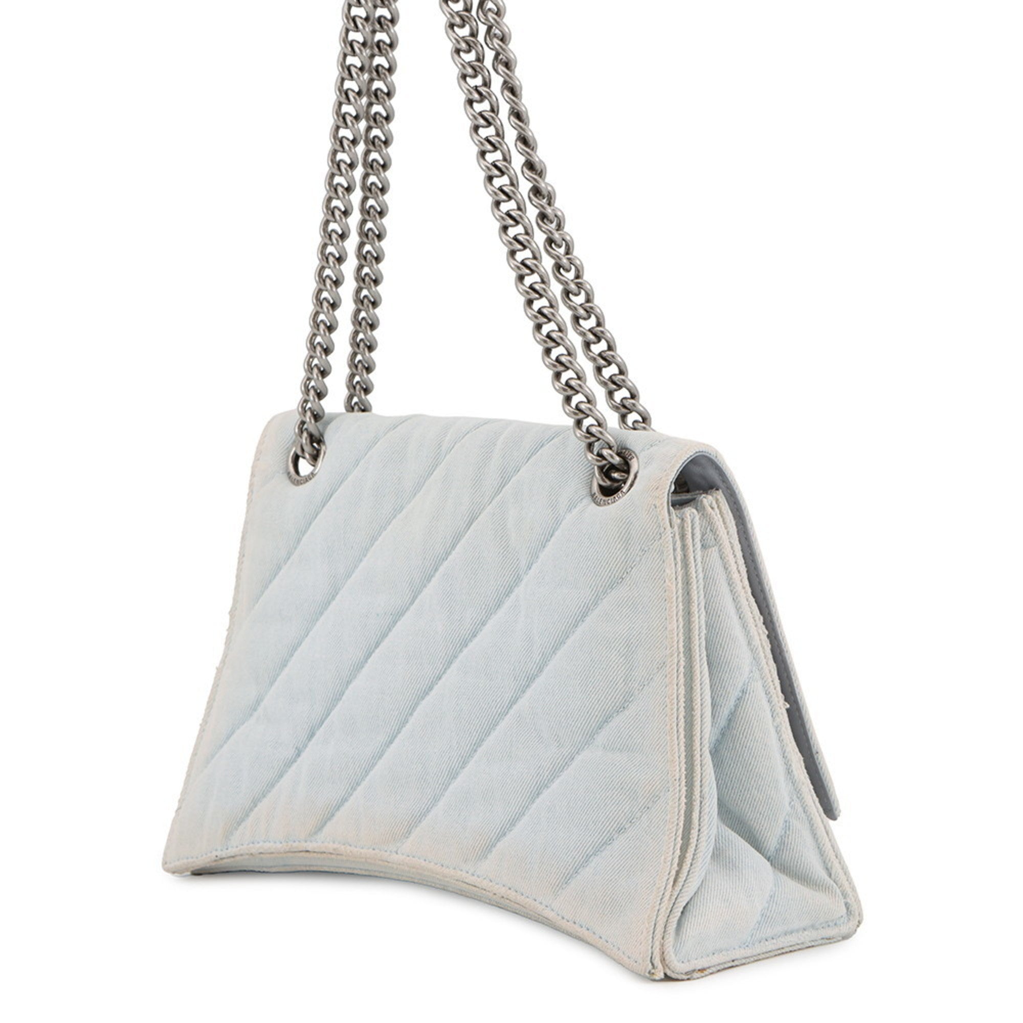 BLCG Chain Shoulder Bag in Crushed Medium Denim 716393 BALENCIAGA 2-way