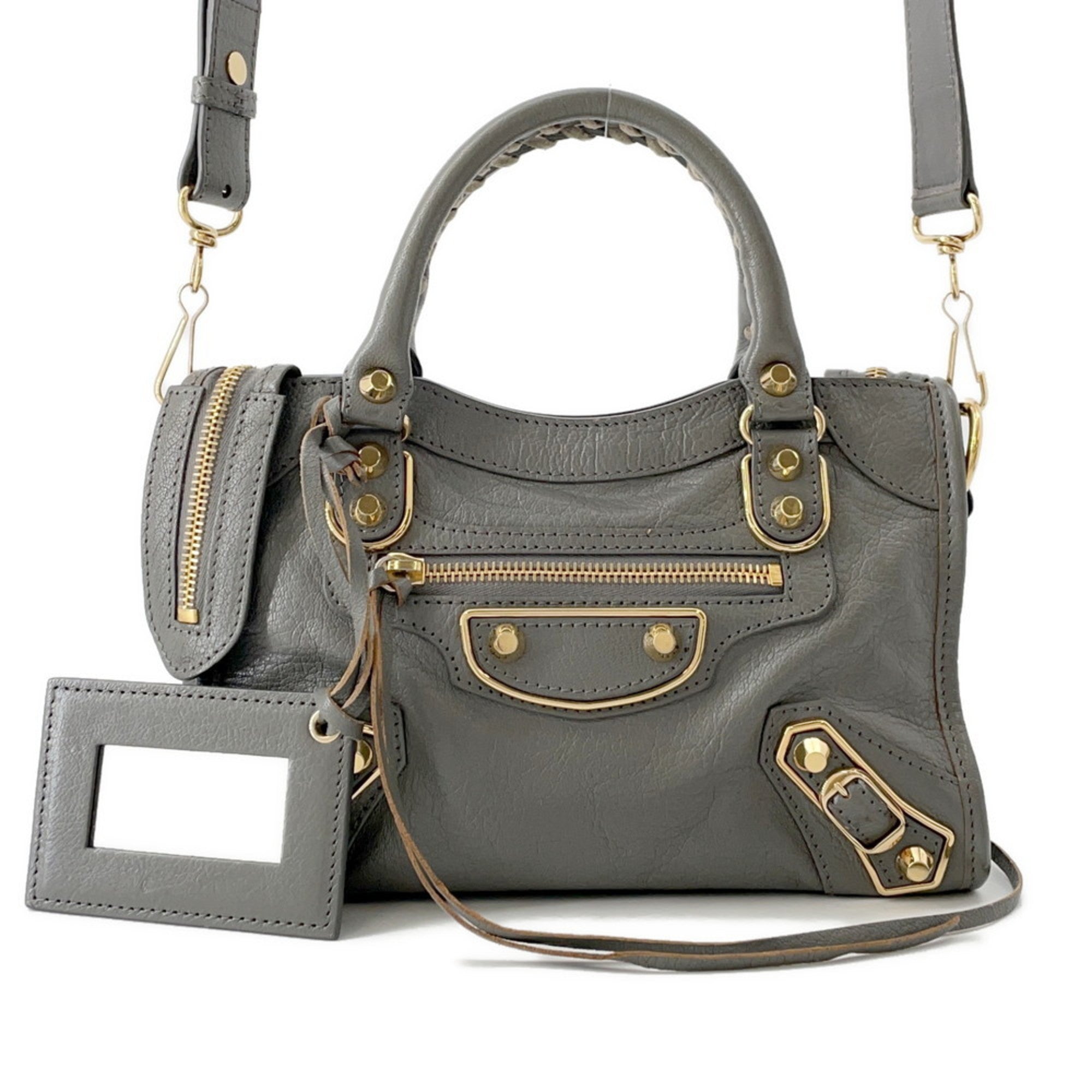 BLCG Classic Metal Edge Mini City Handbag 390160 BALENCIAGA 2-way