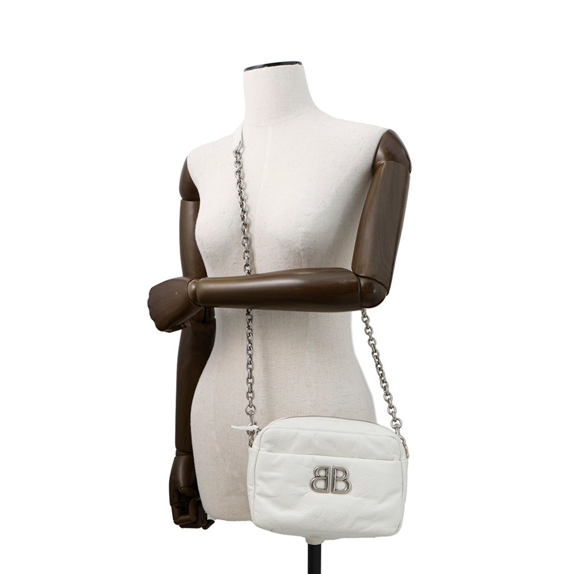 BLCG Monaco Camera Bag XS BB Leather Shoulder 806459 White