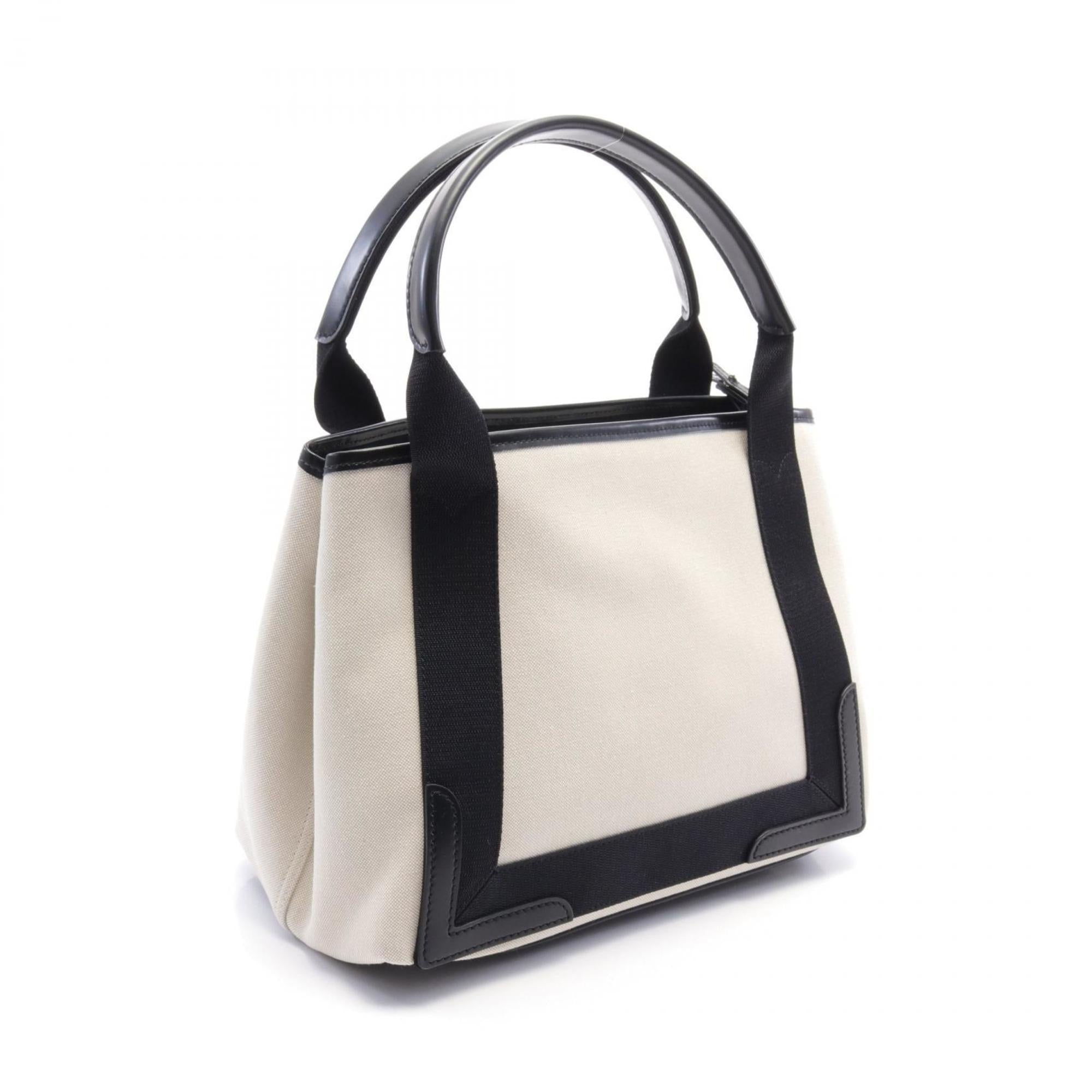 BLCG NAVY CABAS S Navy Cabas Tote Bag Canvas Leather Women's White Black 3399332HH3N9260