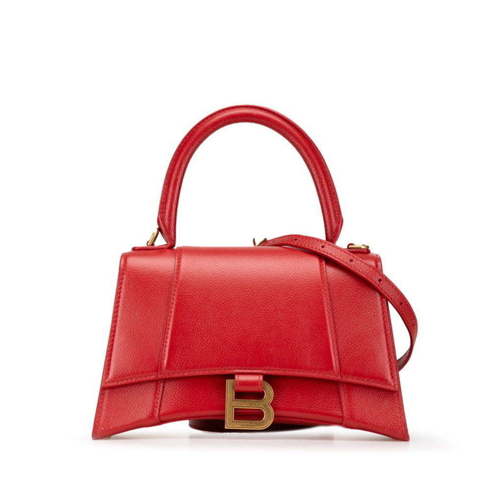 BLCG Hourglass Handbag/Shoulder Bag 2WAY 593546 Red Leather Women's BALENCIAGA