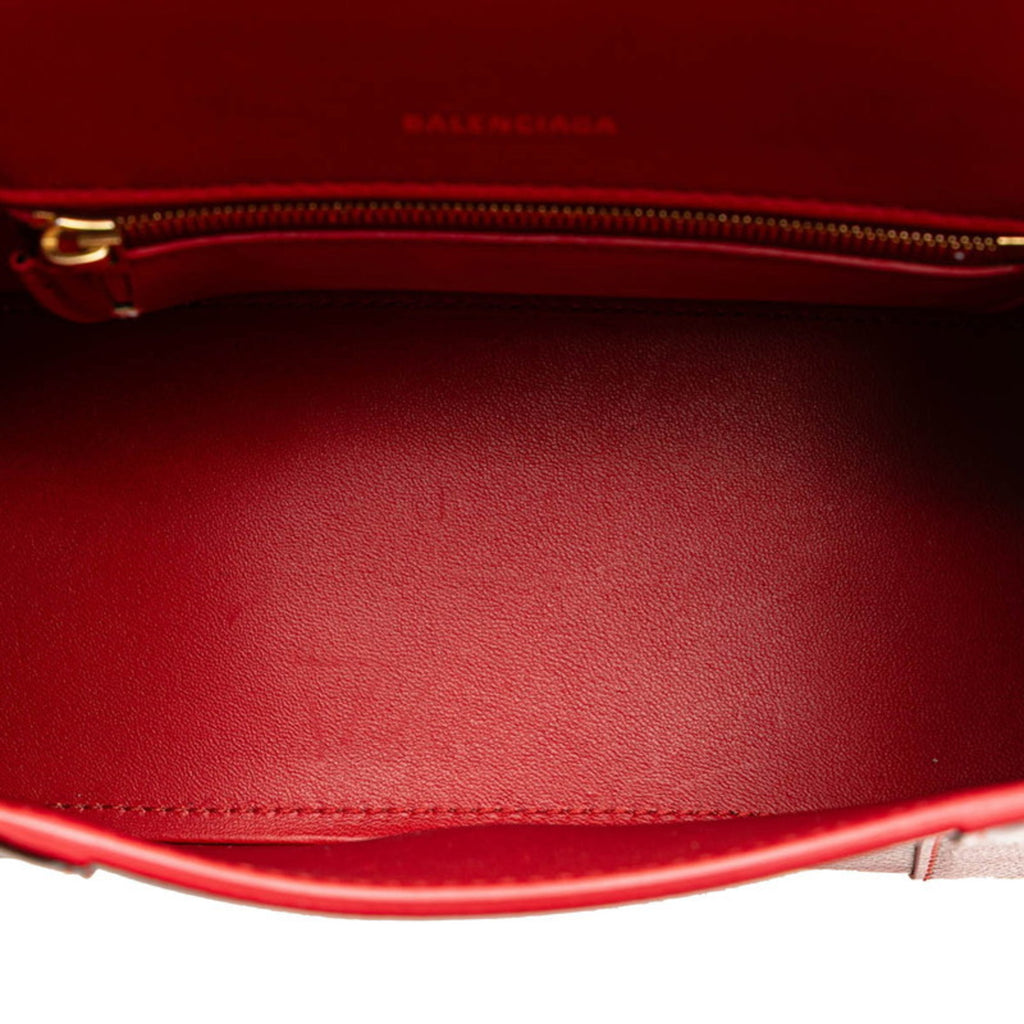 BLCG Hourglass Handbag/Shoulder Bag 2WAY 593546 Red Leather Women's BALENCIAGA