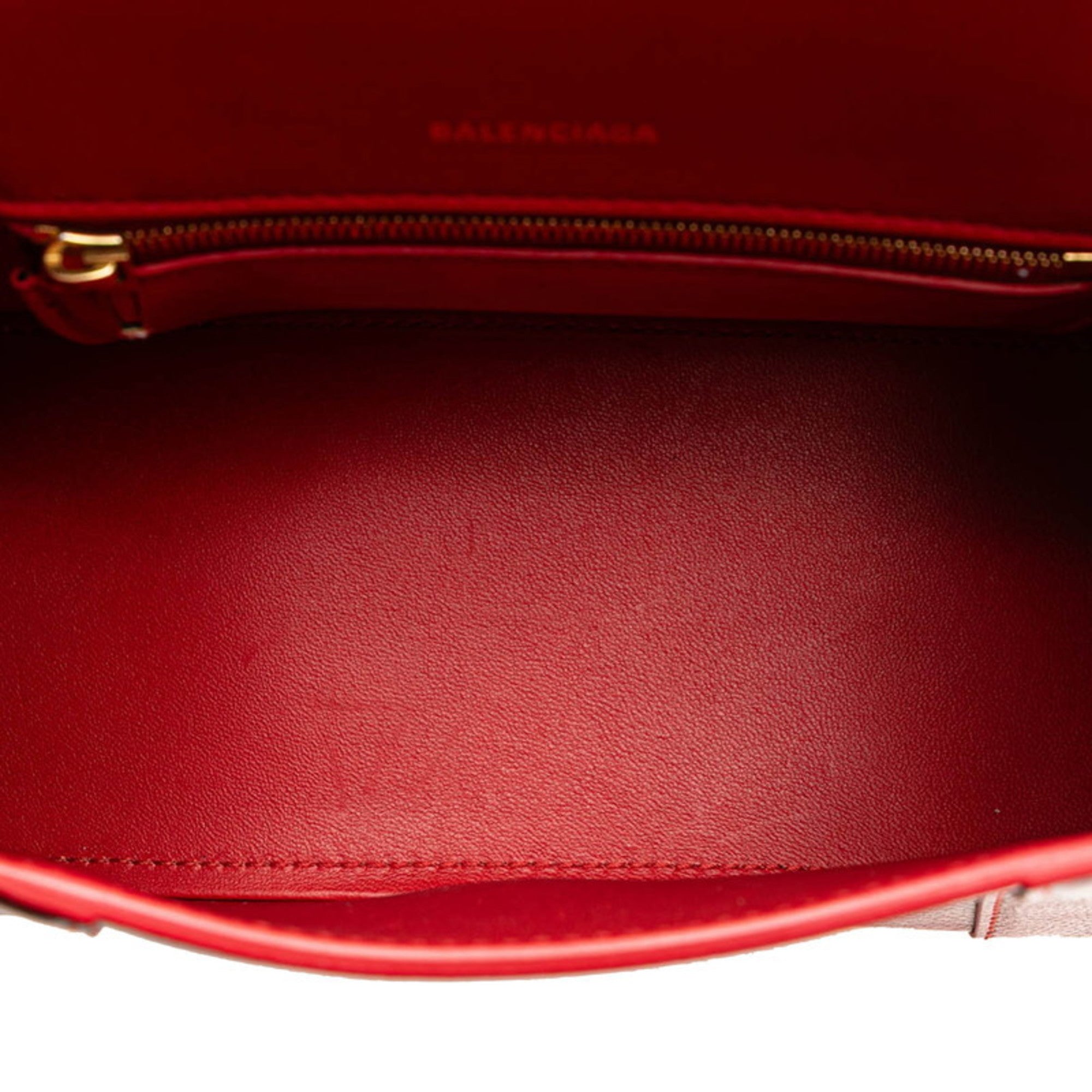 BLCG Hourglass Handbag/Shoulder Bag 2WAY 593546 Red Leather Women's BALENCIAGA