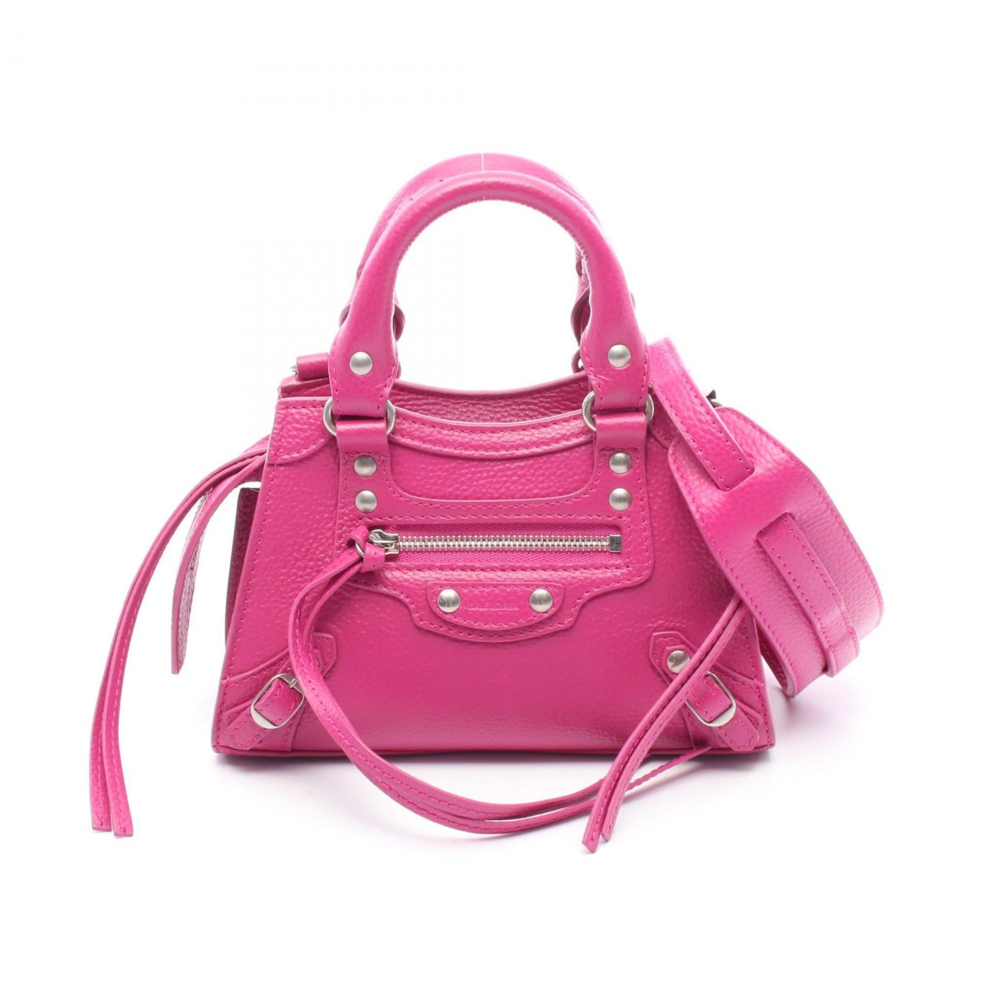 BLCG Neo Classic Nano Handbag, Leather, Women's, Pink