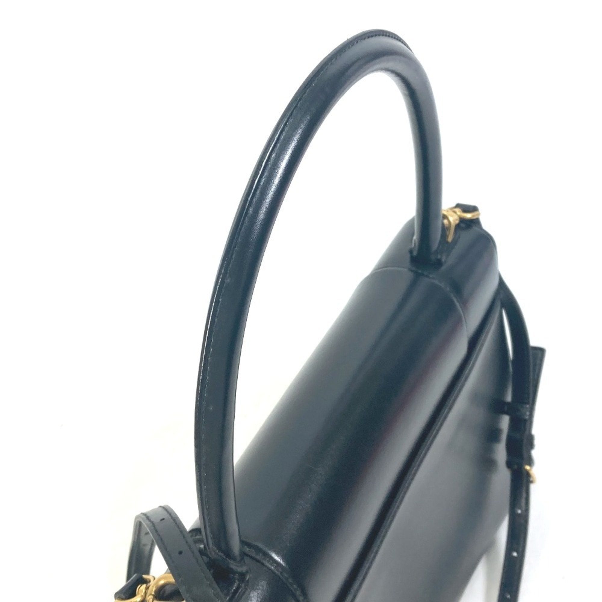 BLCG 592823 Hourglass SUNNY Logo 2-Way Shoulder/Handbag Leather Women's Black