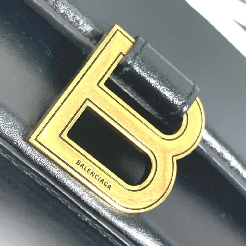 BLCG 592823 Hourglass SUNNY Logo 2-Way Shoulder/Handbag Leather Women's Black