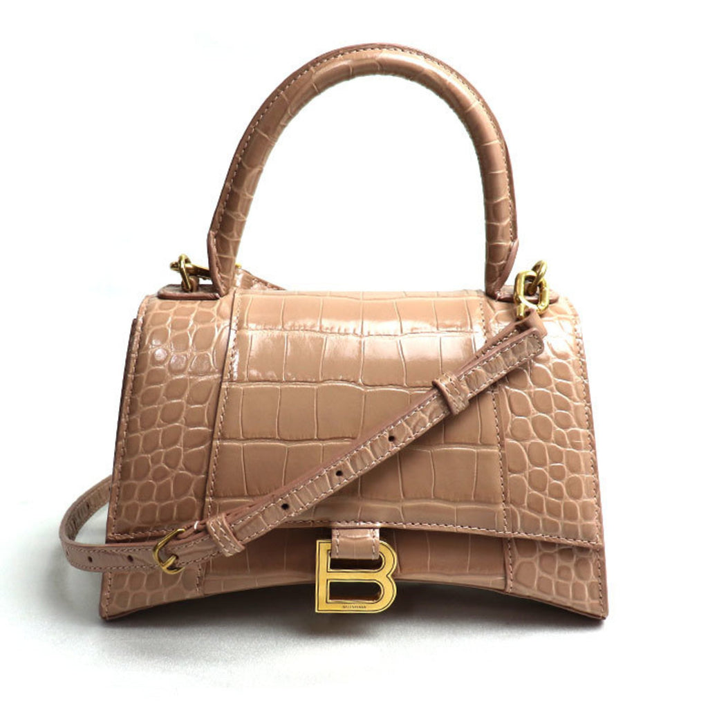 BLCG Hourglass Small Embossed 2-Way Shoulder Bag Pink Beige 593546 Women's