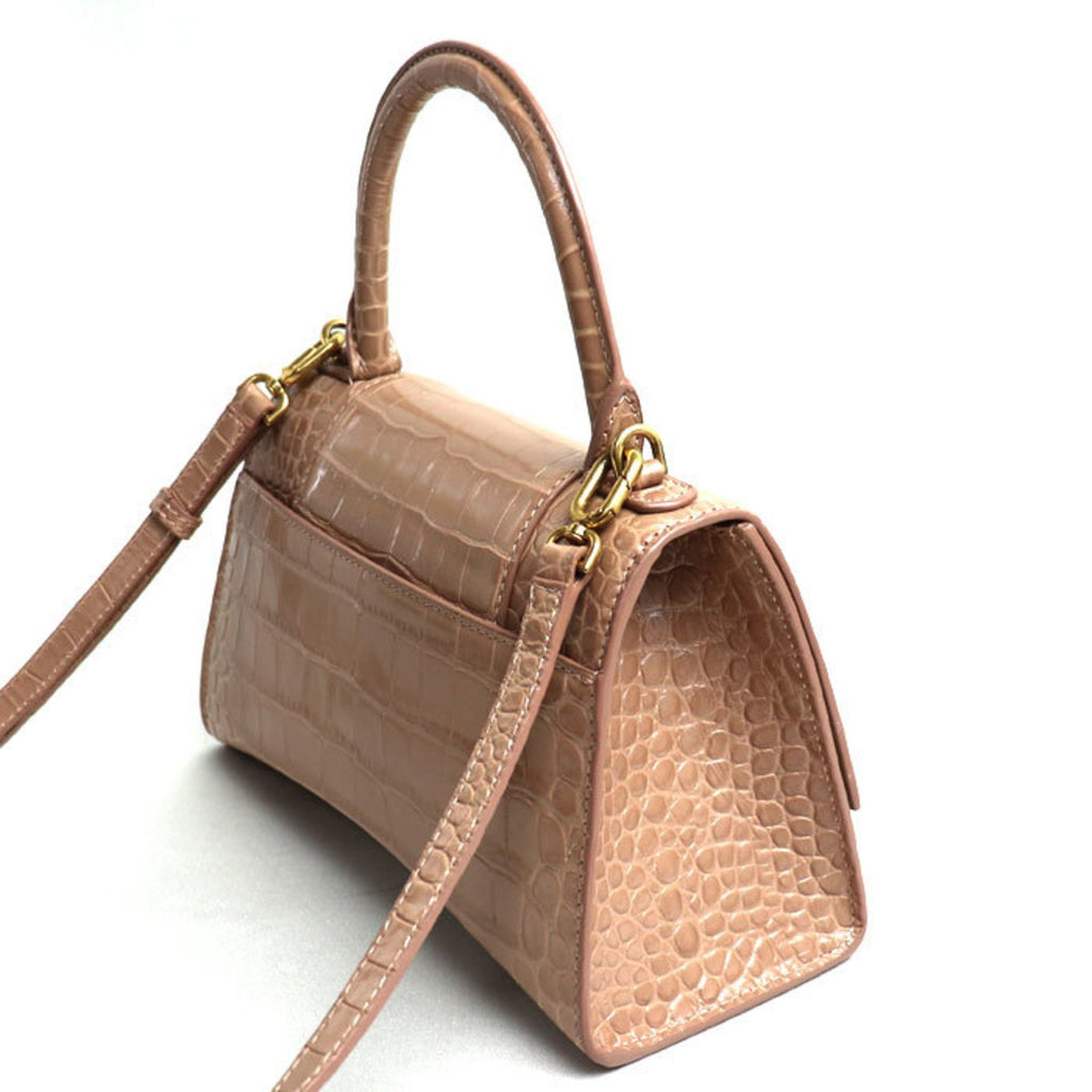 BLCG Hourglass Small Embossed 2-Way Shoulder Bag Pink Beige 593546 Women's