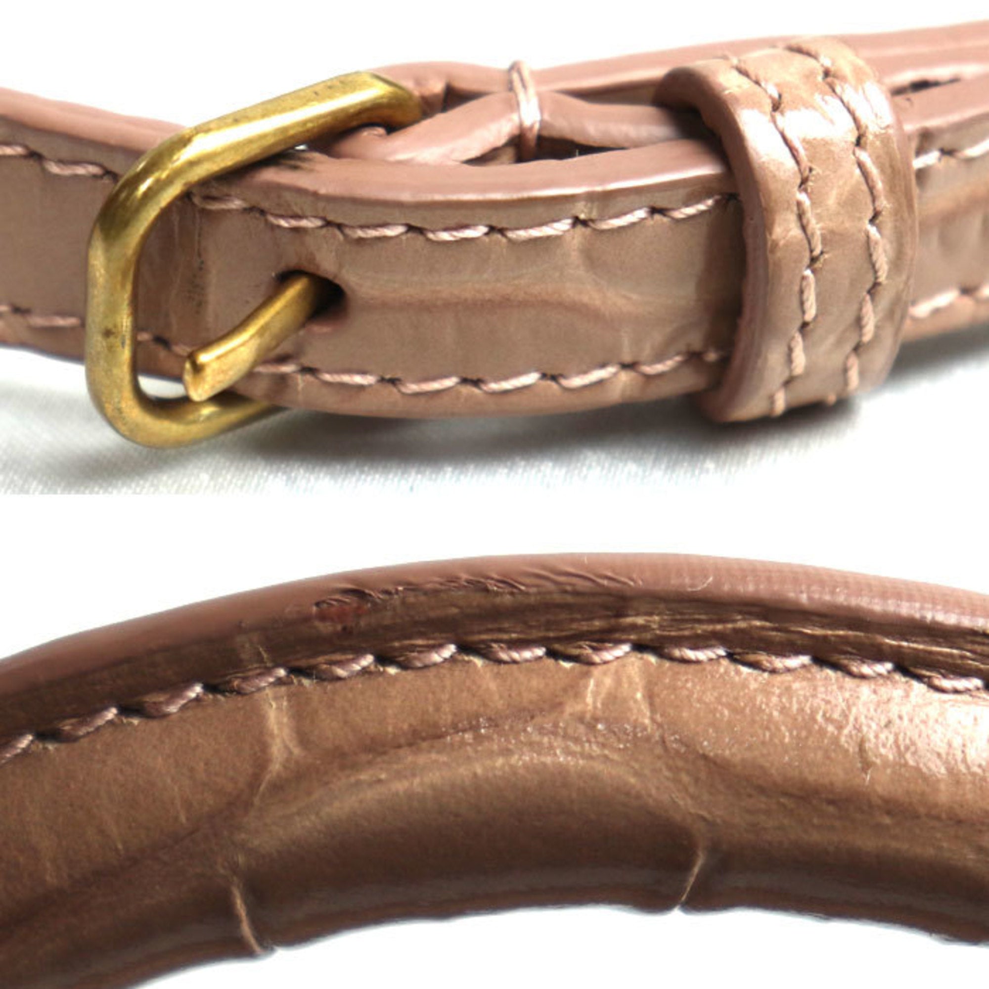 BLCG Hourglass Small Embossed 2-Way Shoulder Bag Pink Beige 593546 Women's