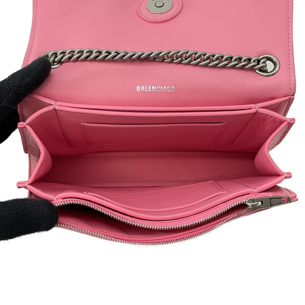 BLCG Chain Shoulder Bag in Crushed XS Leather 736016 BALENCIAGA