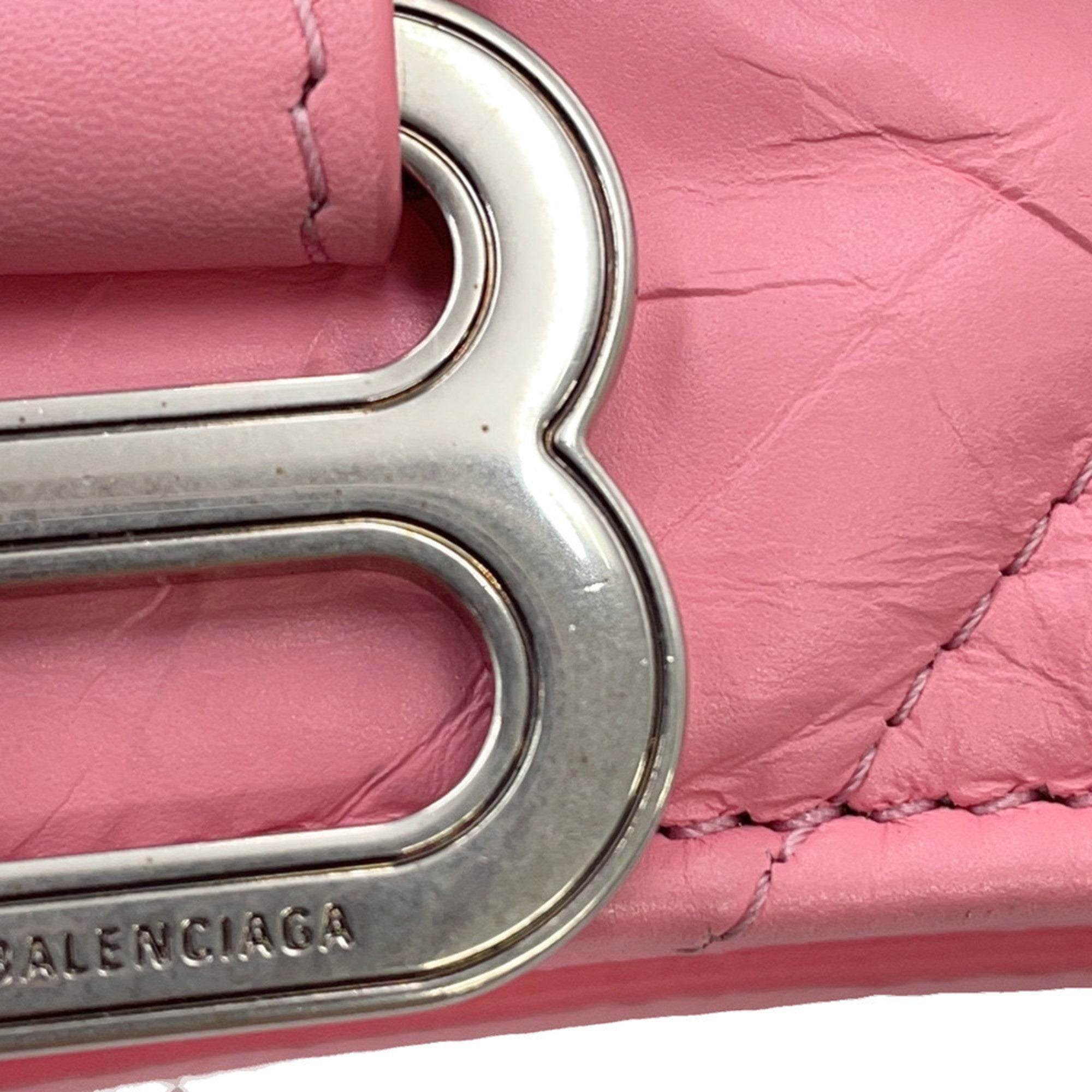 BLCG Chain Shoulder Bag in Crushed XS Leather 736016 BALENCIAGA