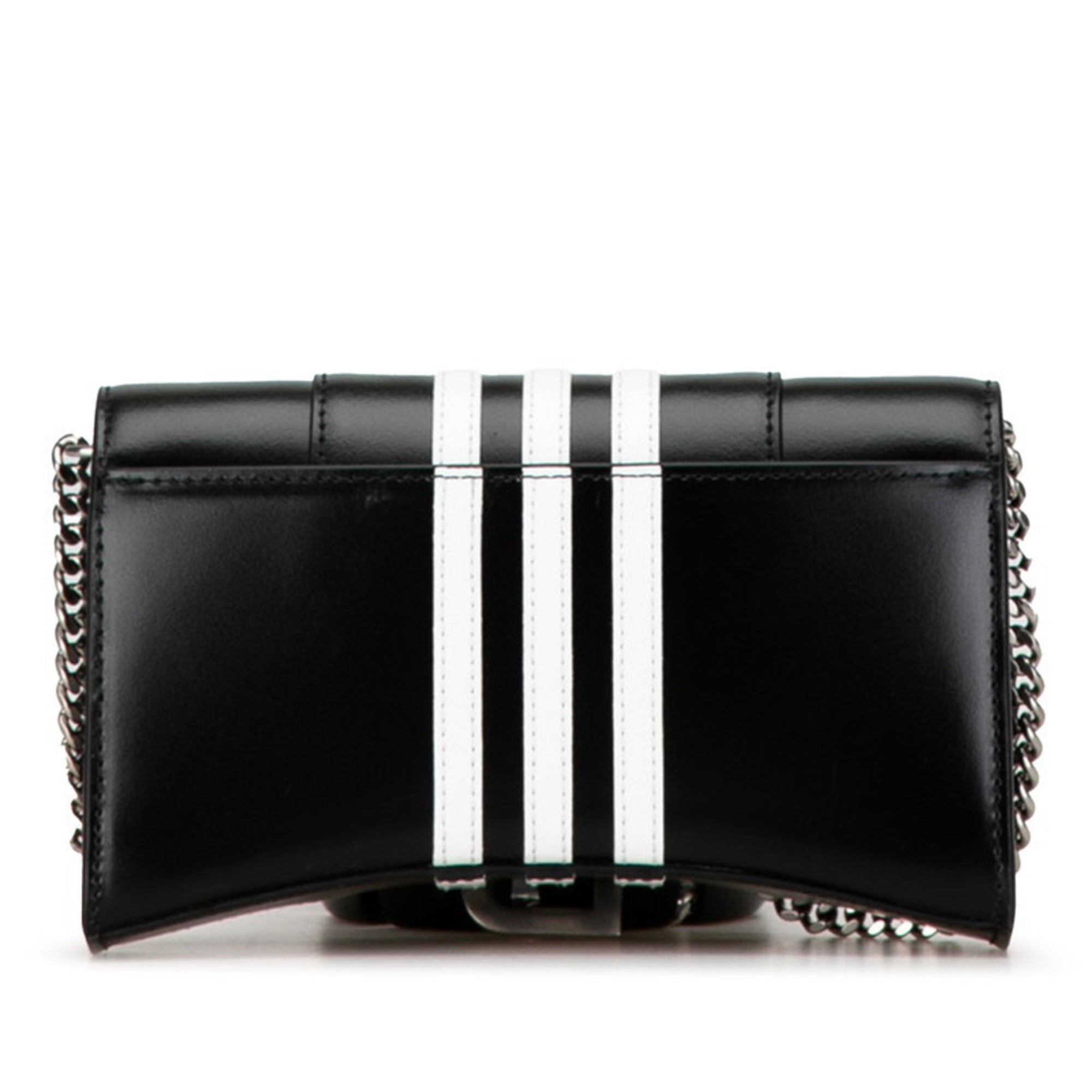 BLCG x adidas Hourglass Crossbody Chain Wallet Shoulder Bag 656050 Black White Leather Women's BALENCIAGA
