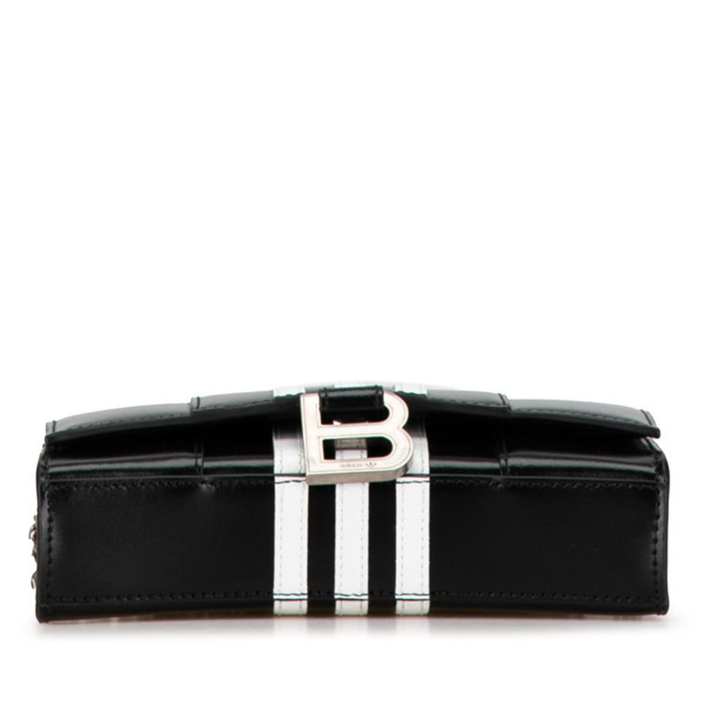 BLCG x adidas Hourglass Crossbody Chain Wallet Shoulder Bag 656050 Black White Leather Women's BALENCIAGA