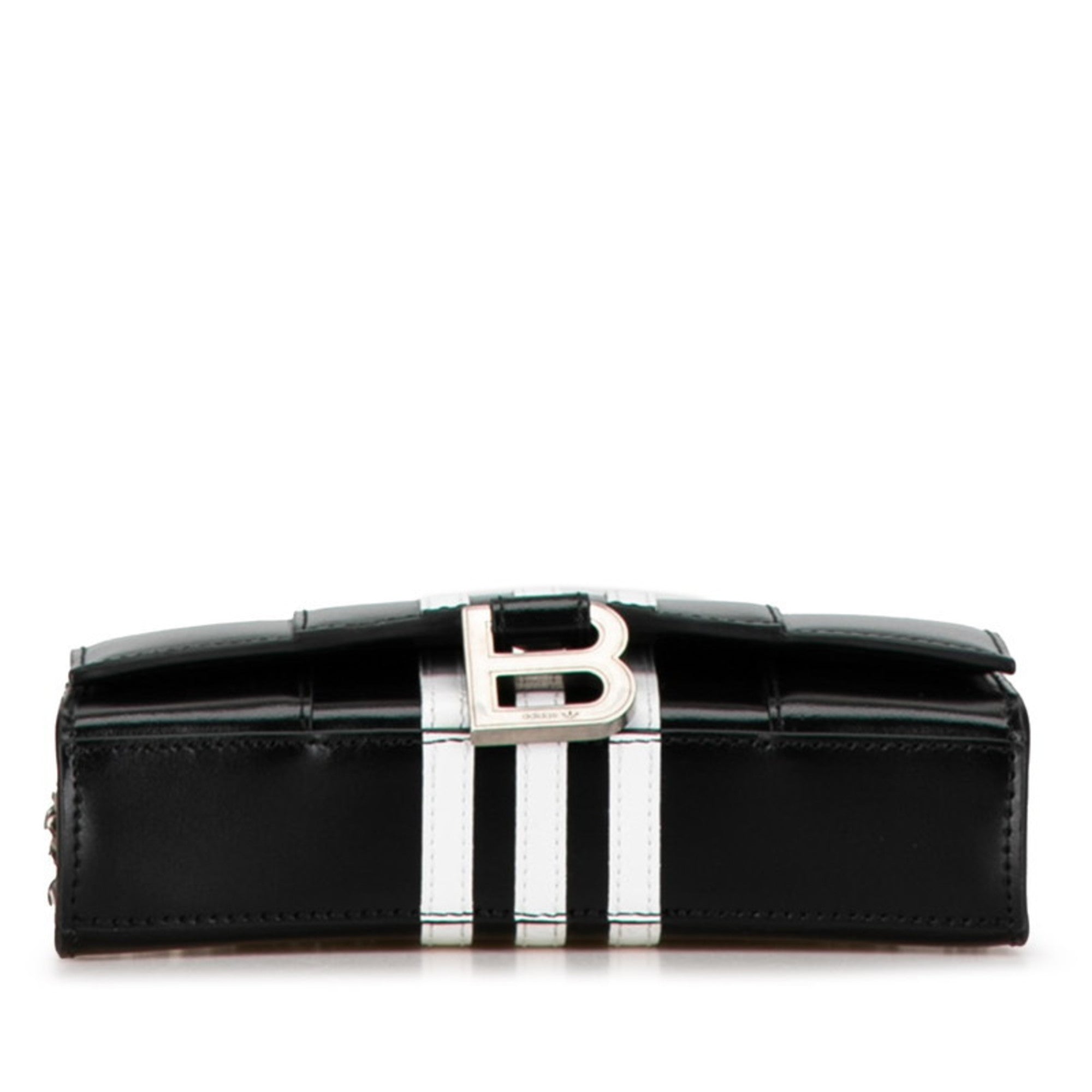 BLCG x adidas Hourglass Crossbody Chain Wallet Shoulder Bag 656050 Black White Leather Women's BALENCIAGA