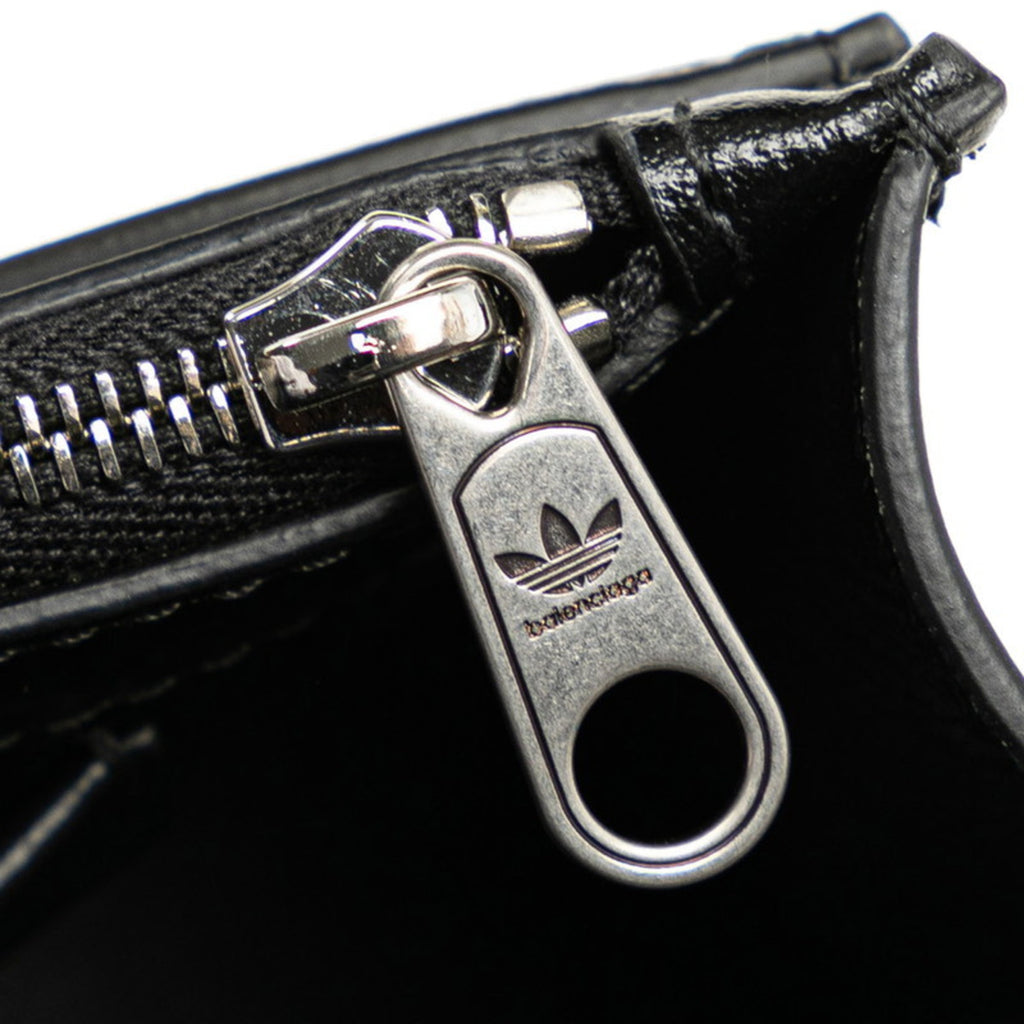 BLCG x adidas Hourglass Crossbody Chain Wallet Shoulder Bag 656050 Black White Leather Women's BALENCIAGA