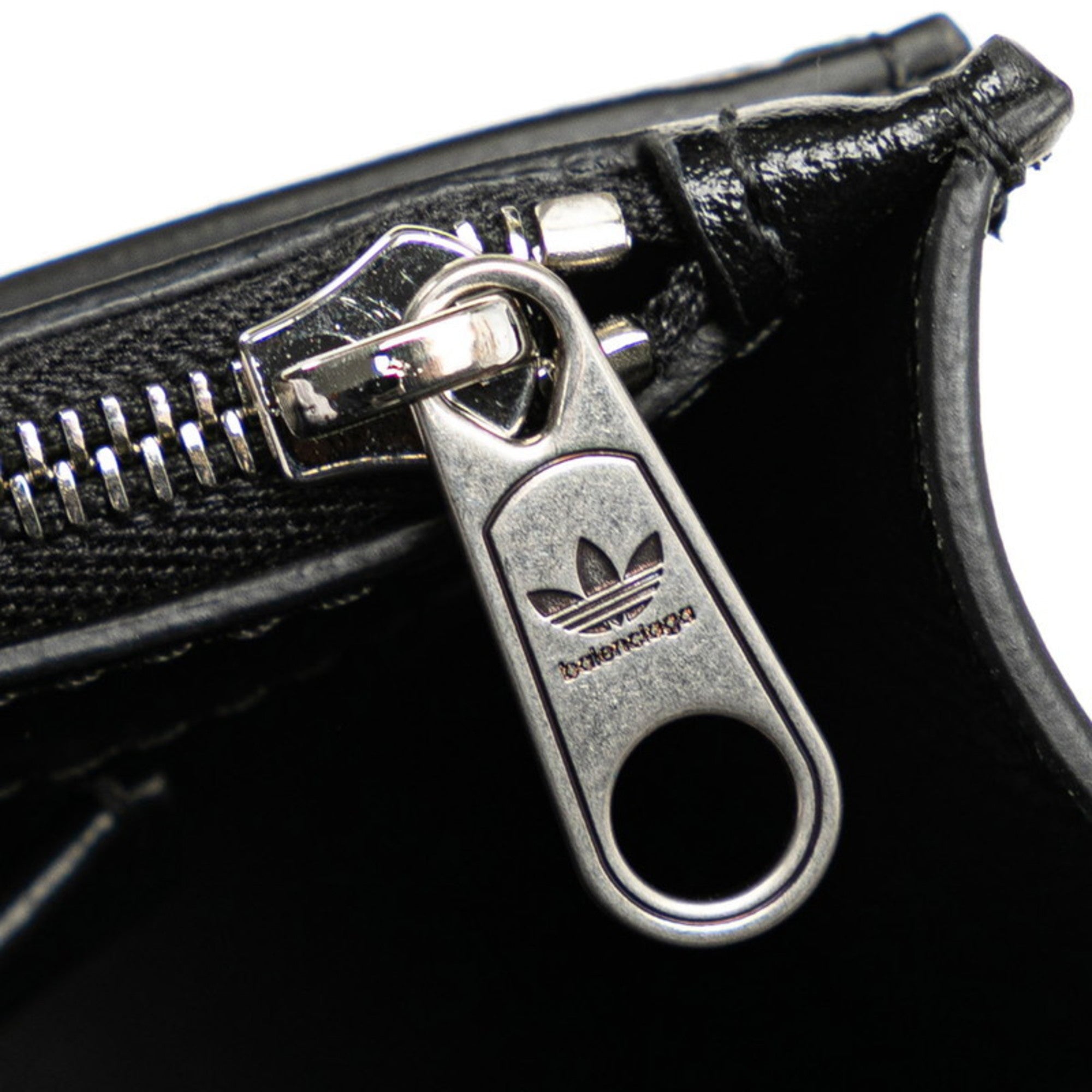 BLCG x adidas Hourglass Crossbody Chain Wallet Shoulder Bag 656050 Black White Leather Women's BALENCIAGA