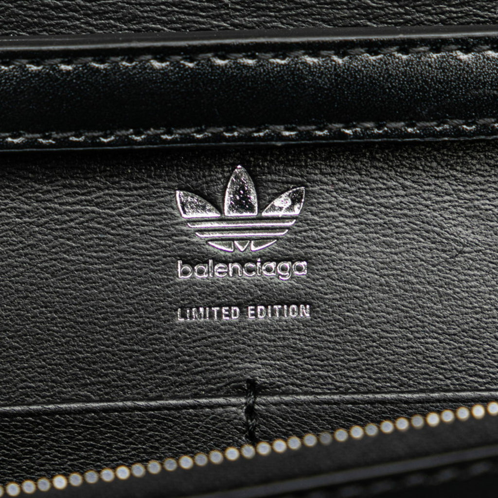 BLCG x adidas Hourglass Crossbody Chain Wallet Shoulder Bag 656050 Black White Leather Women's BALENCIAGA