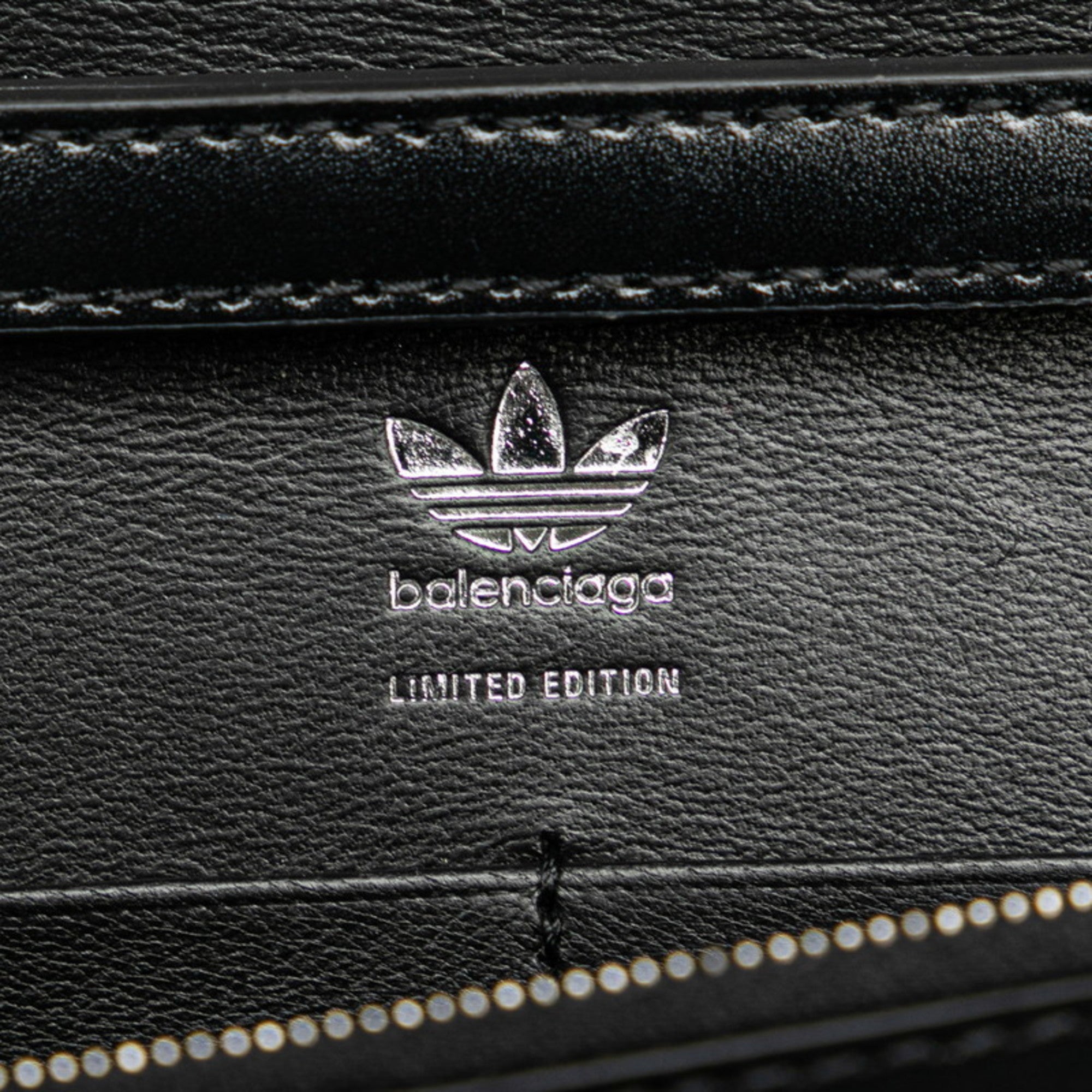 BLCG x adidas Hourglass Crossbody Chain Wallet Shoulder Bag 656050 Black White Leather Women's BALENCIAGA