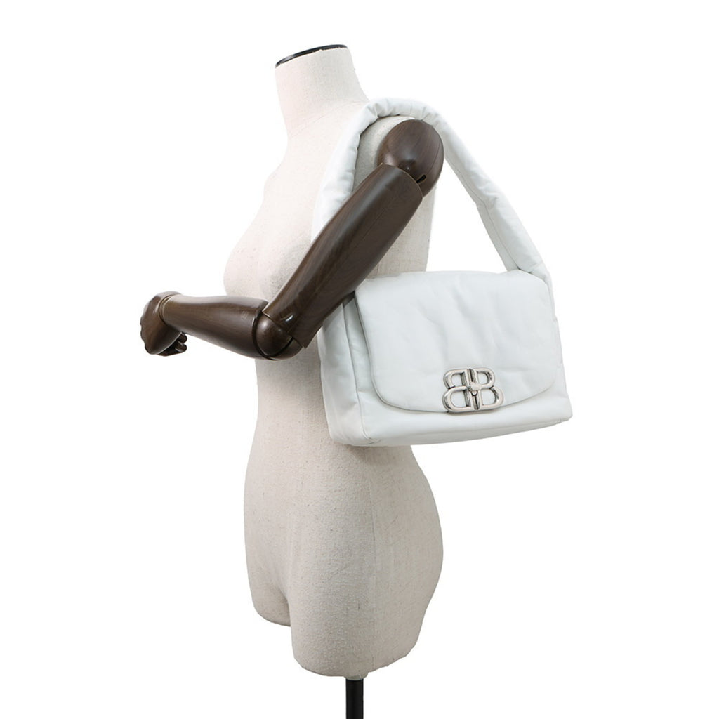 BLCG Shoulder Bag Monaco Leather 787896 BALENCIAGA White