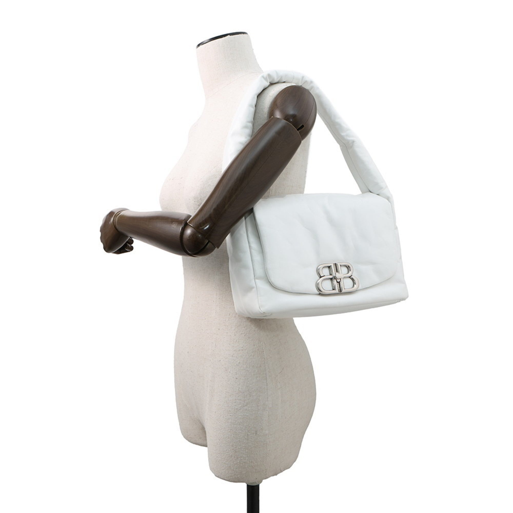 BLCG Shoulder Bag Monaco Leather 787896 BALENCIAGA White
