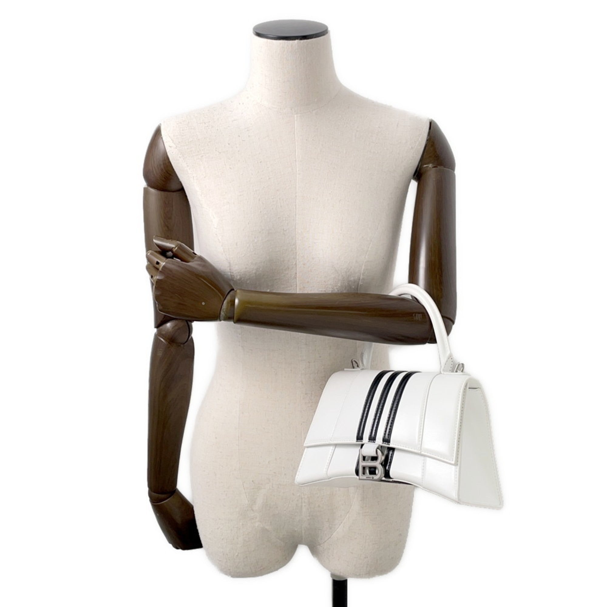 BLCG Handbag Hourglass S 593546 BALENCIAGA 2way White