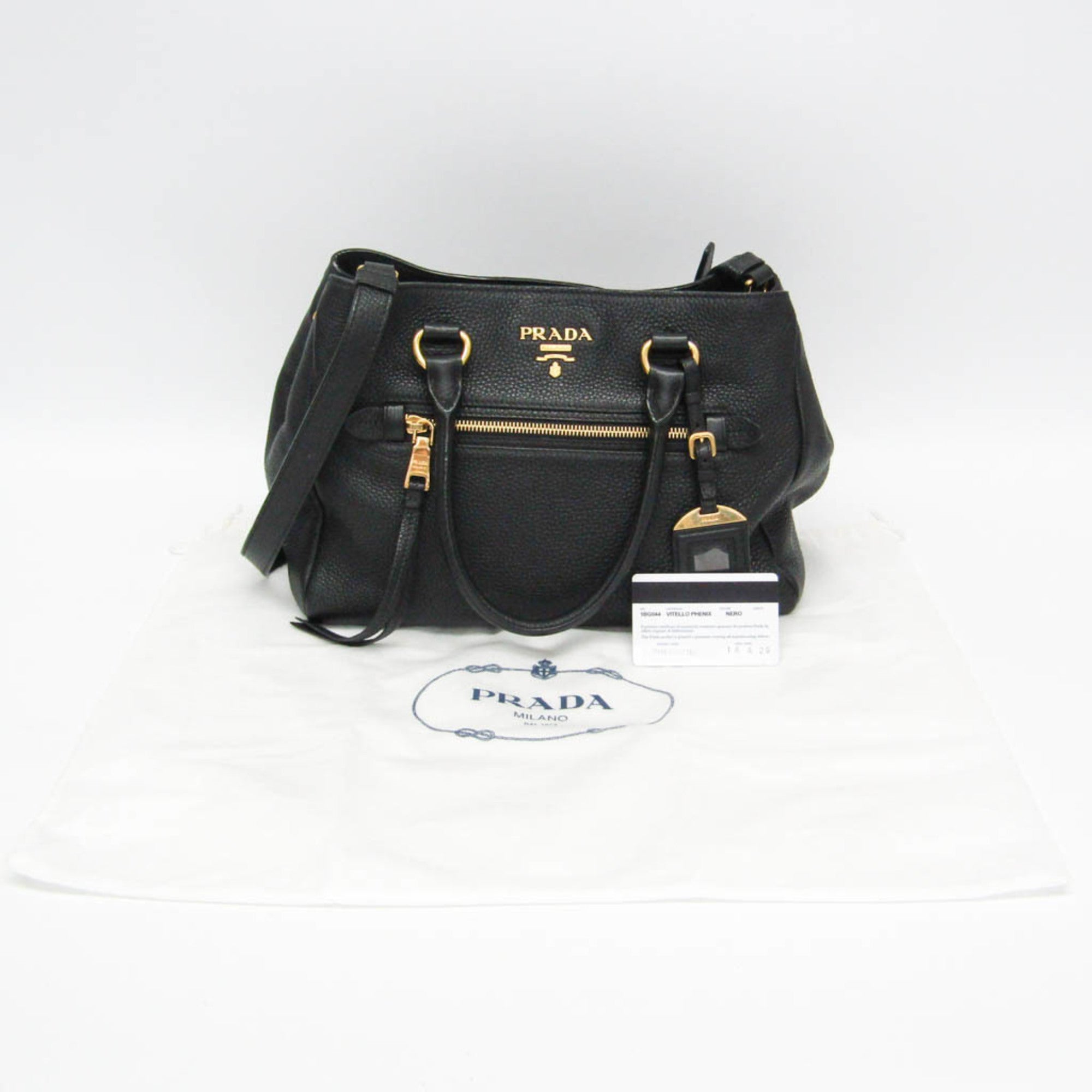 PDA VITELLO PHENIX 1BG044 Women's Leather Handbag,Shoulder Bag Black