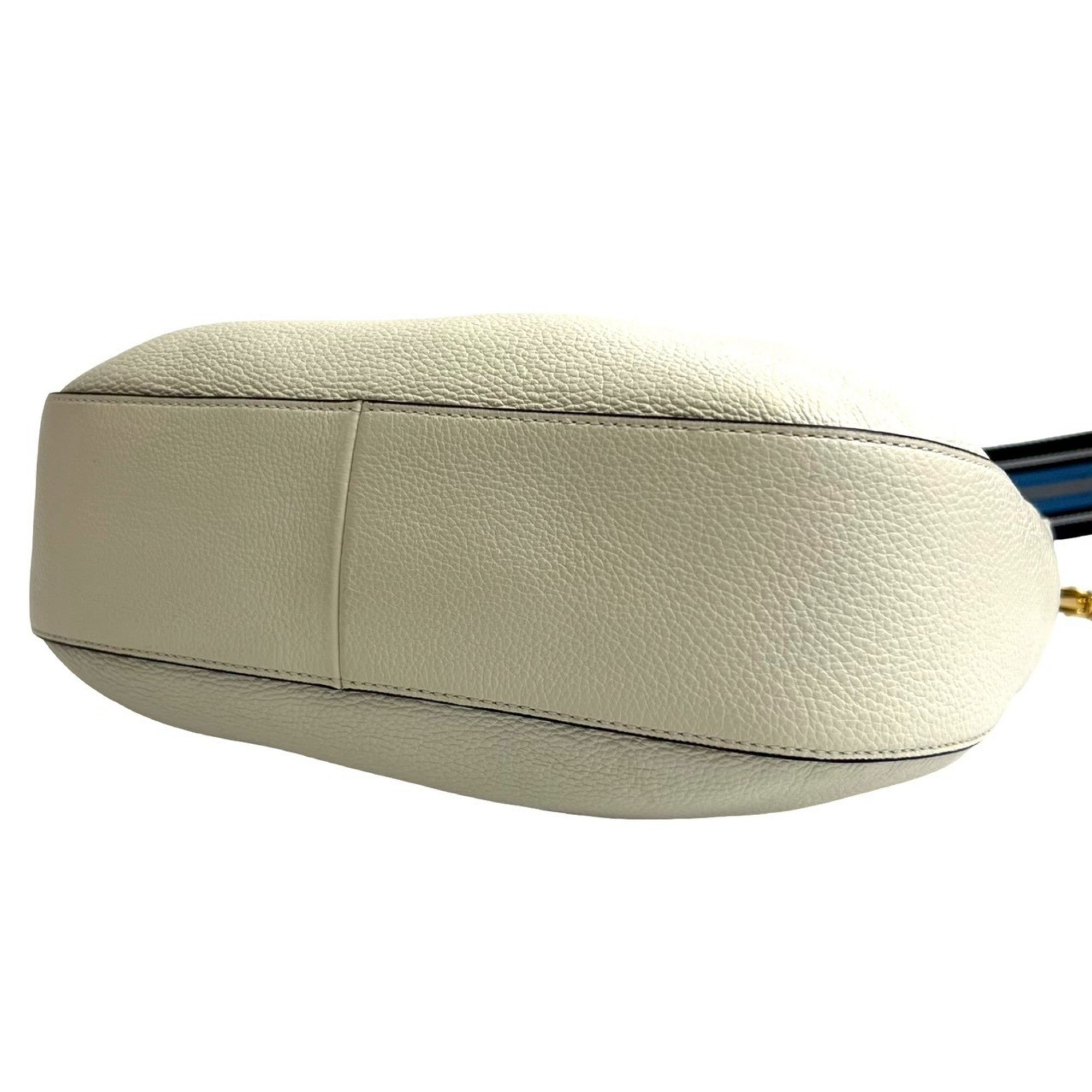 PDA Vitello Dino Leather Shoulder Bag, Sacoche, Pochette, Crossbody White, 77750, with Prada Logo and Hardware