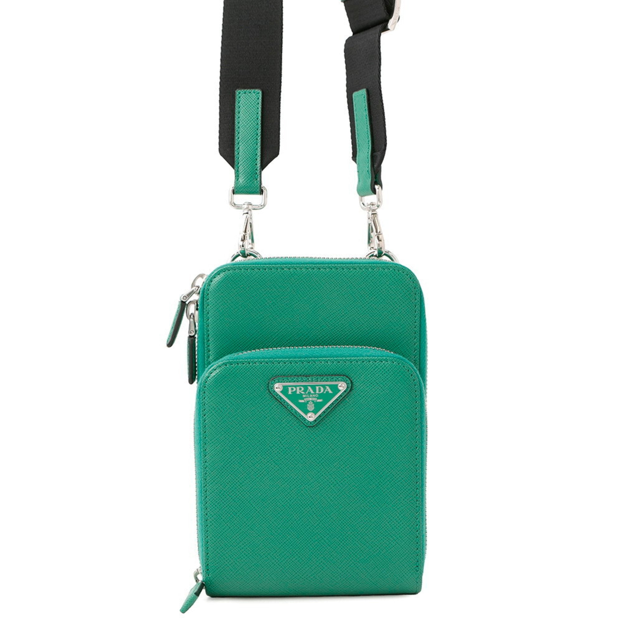 PDA Triangle Smartphone Shoulder Bag, Saffiano, 2ZH126 PRADA