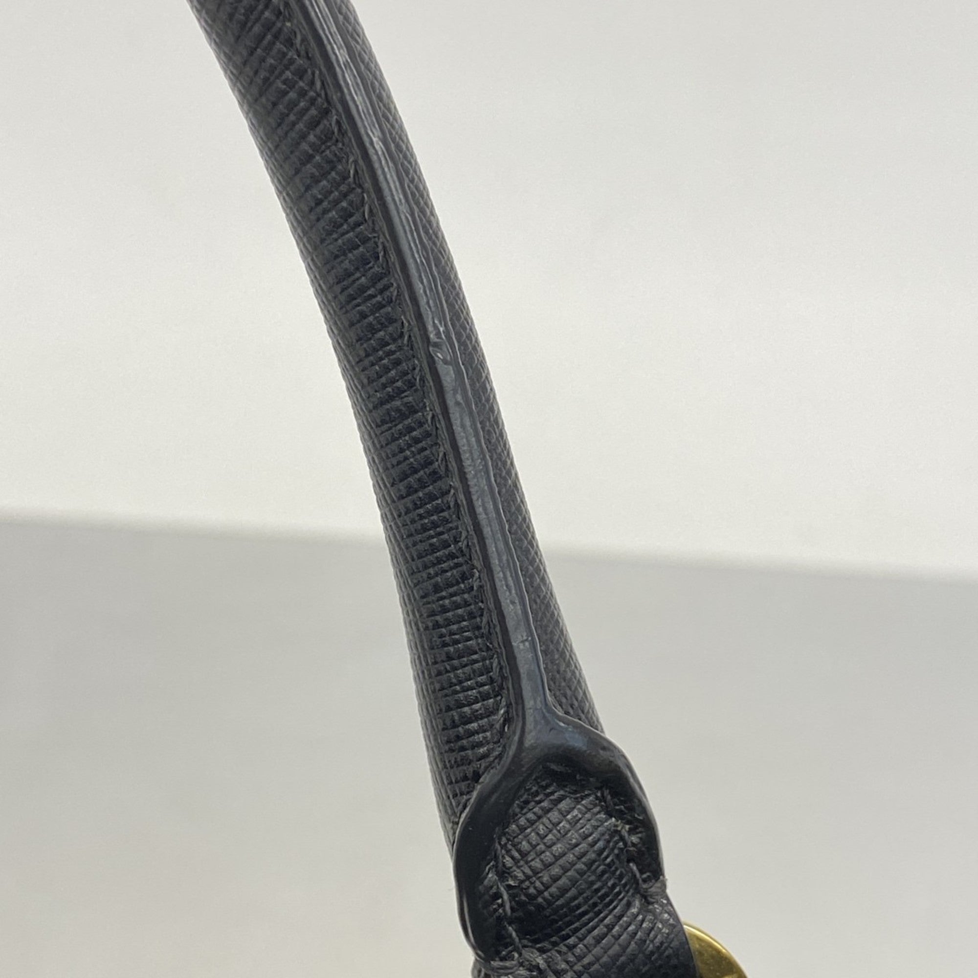 PDA Saffiano Leather Handbag, Black, 2-Way Bag, Women's, P1765956