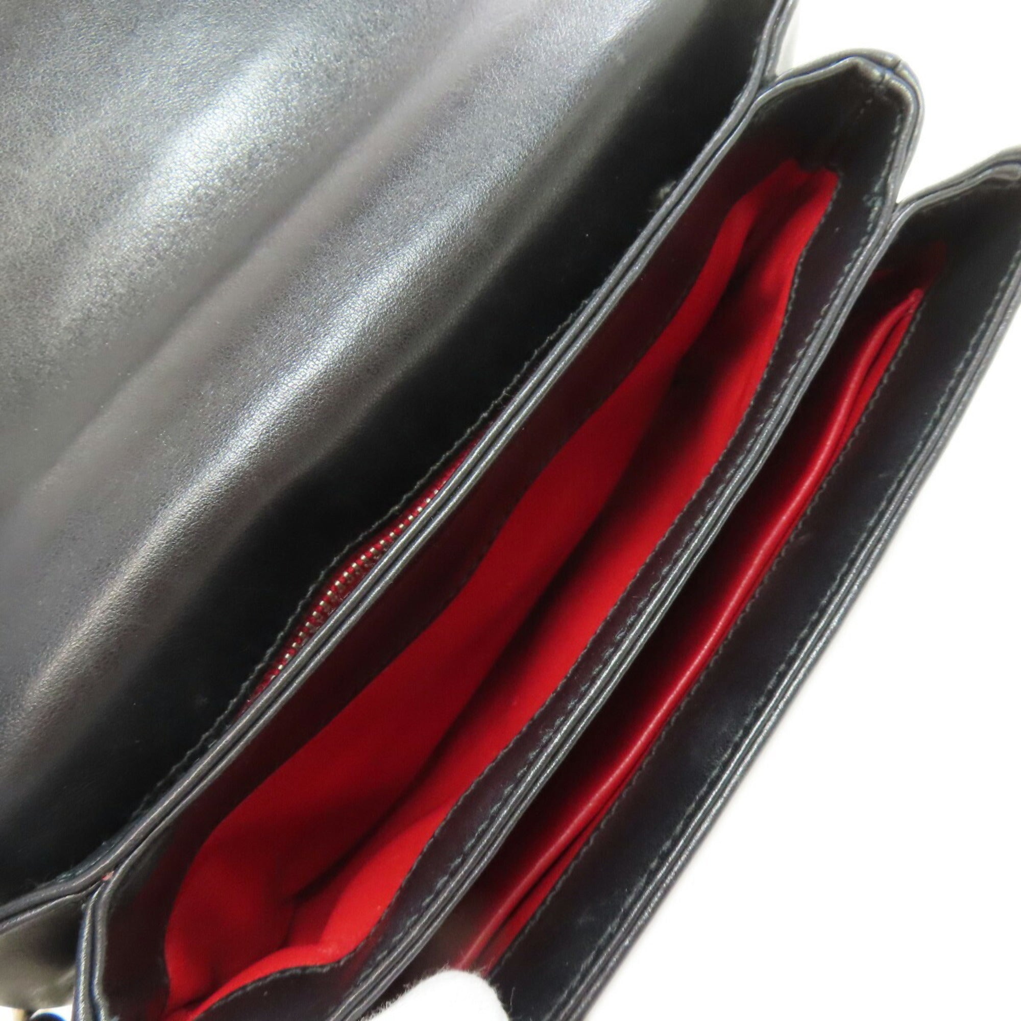 PDA Chain Shoulder Bag Calf Leather Women's PRADA