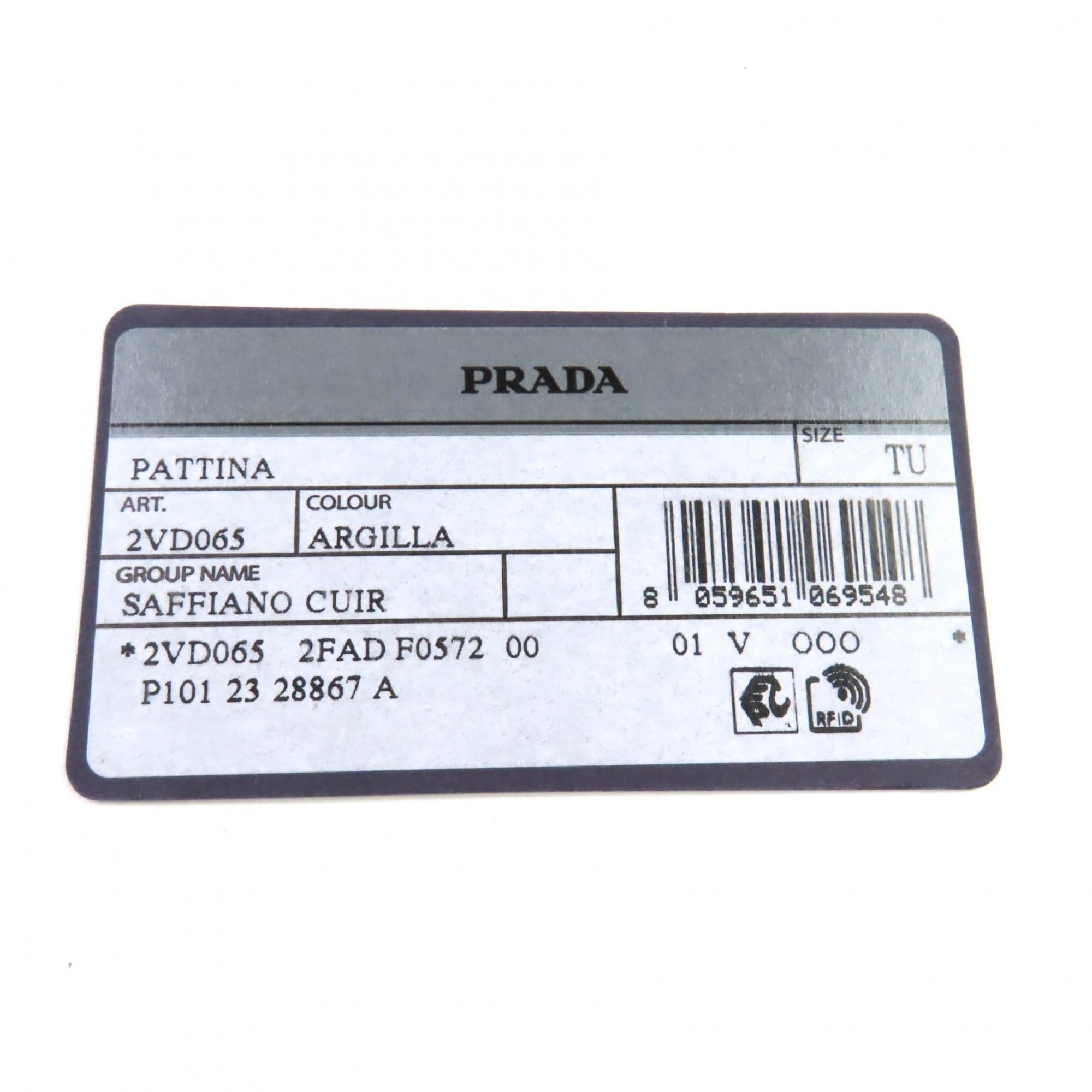 PDA 2VD065 Saffiano Leather Argilla Shoulder Bag with Triangle Logo Plate, Dust Bag, Made in Italy, Women's