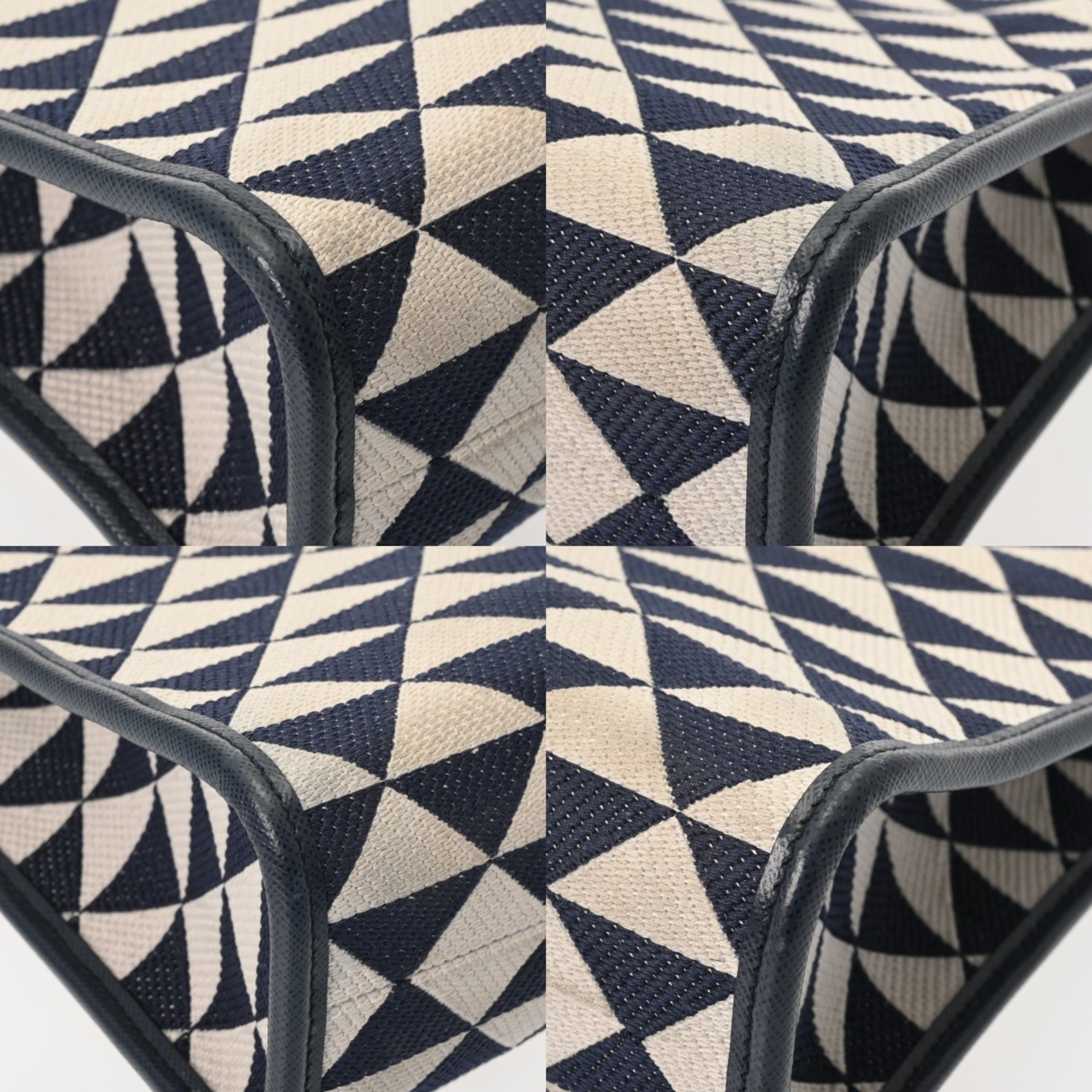 PDA Triangle Jacquard 2-Way Canvas Tote Bag, Navy/White, 1BA354, Women's