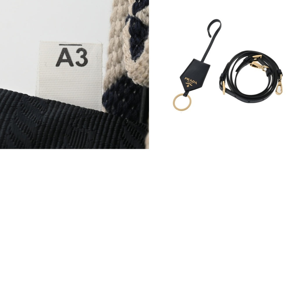 PDA Triangle Jacquard 2-Way Canvas Tote Bag, Navy/White, 1BA354, Women's