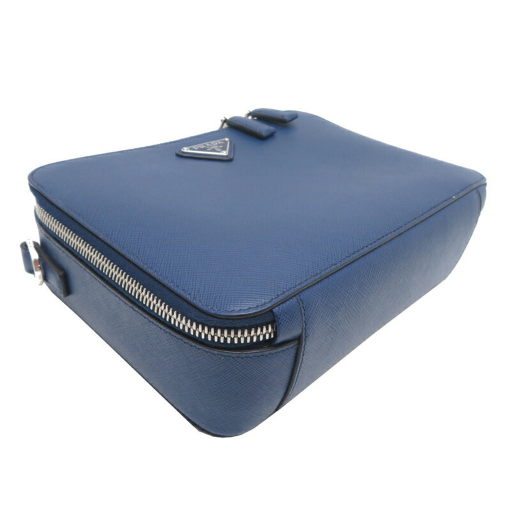 PDA Brick Saffiano Men's Shoulder Bag 2VH069 in Leather, Blue