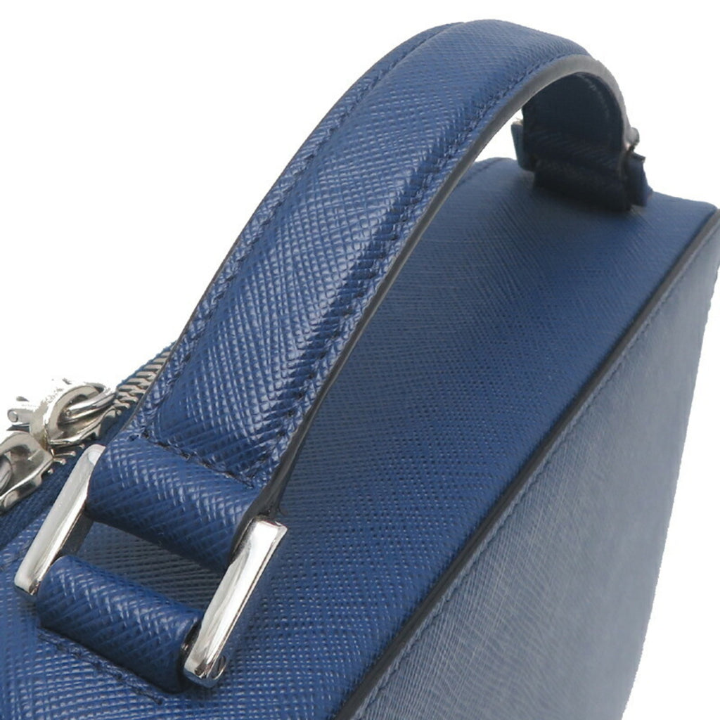PDA Brick Saffiano Men's Shoulder Bag 2VH069 in Leather, Blue