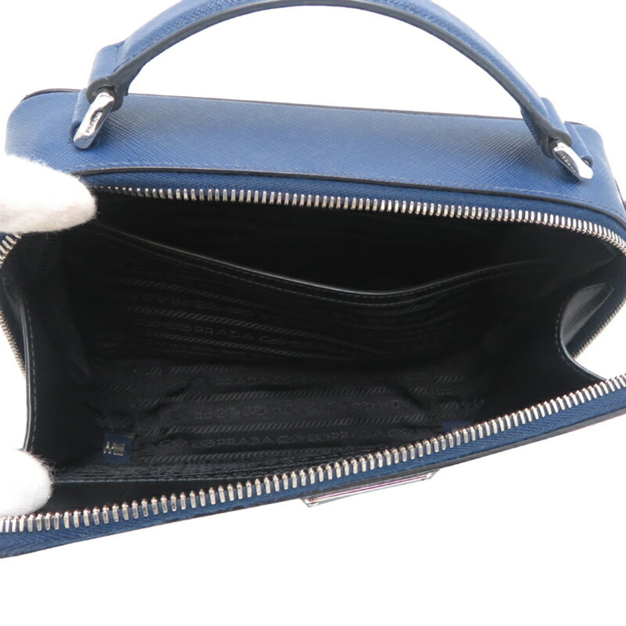 PDA Brick Saffiano Men's Shoulder Bag 2VH069 in Leather, Blue