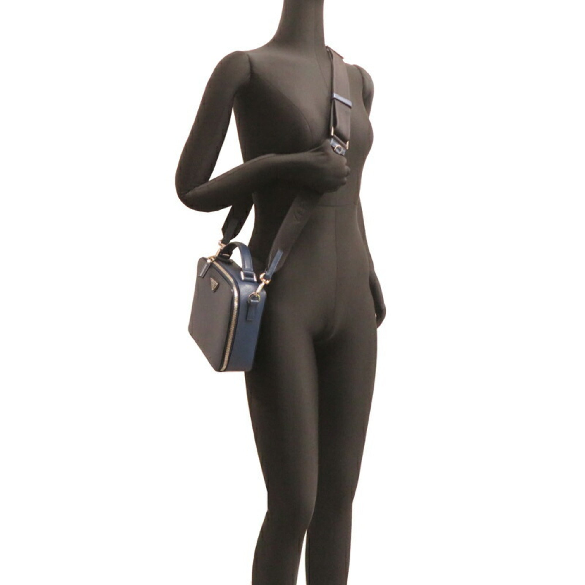 PDA Brick Saffiano Men's Shoulder Bag 2VH069 in Leather, Blue